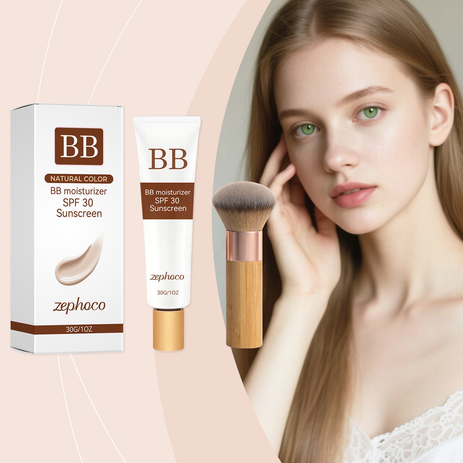 Zephoco Moisturizing Sunscreen Bb Cream (Natural Color) Soft