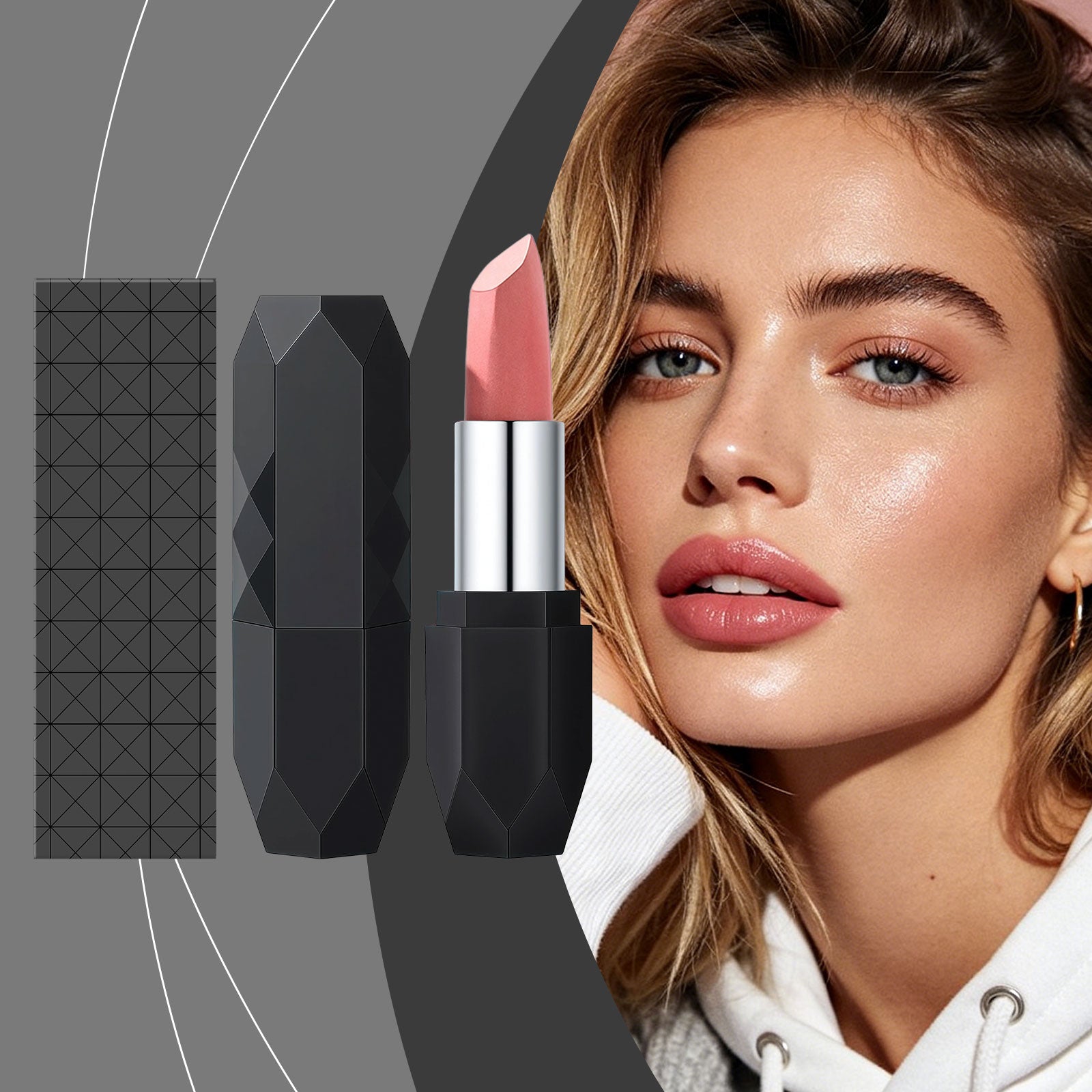 Zephoco Crystal Diamond Long-Wearing Lipstick (01#) Smooth And Fluid