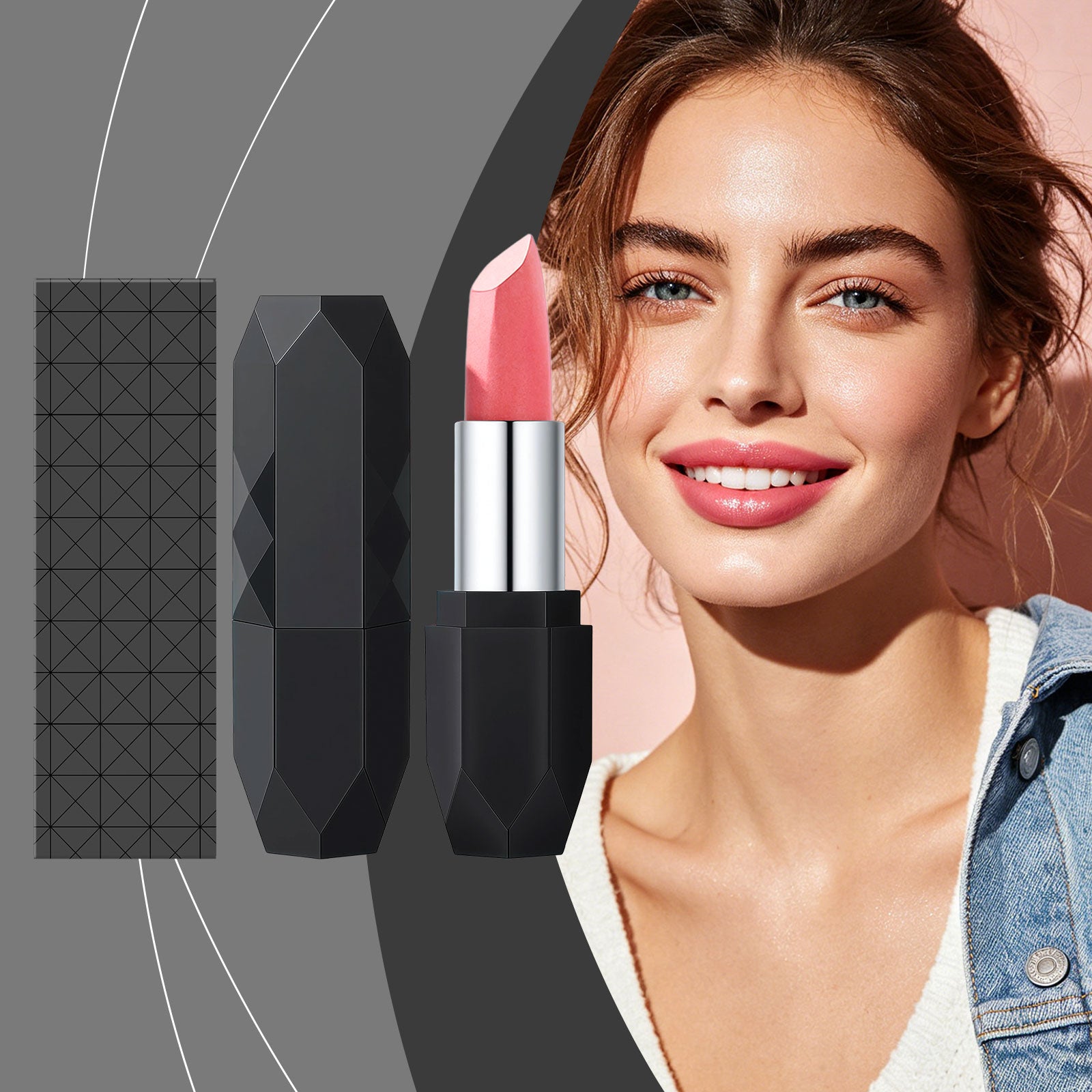 Zephoco Crystal Diamond Long-Wearing Lipstick (02#) Smooth And Fluid