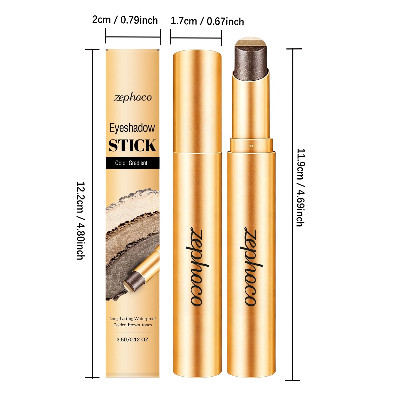 Zephoco Multi-Color Long-Wearing Eyeshadow Stick (Shimmering Earth Tone)