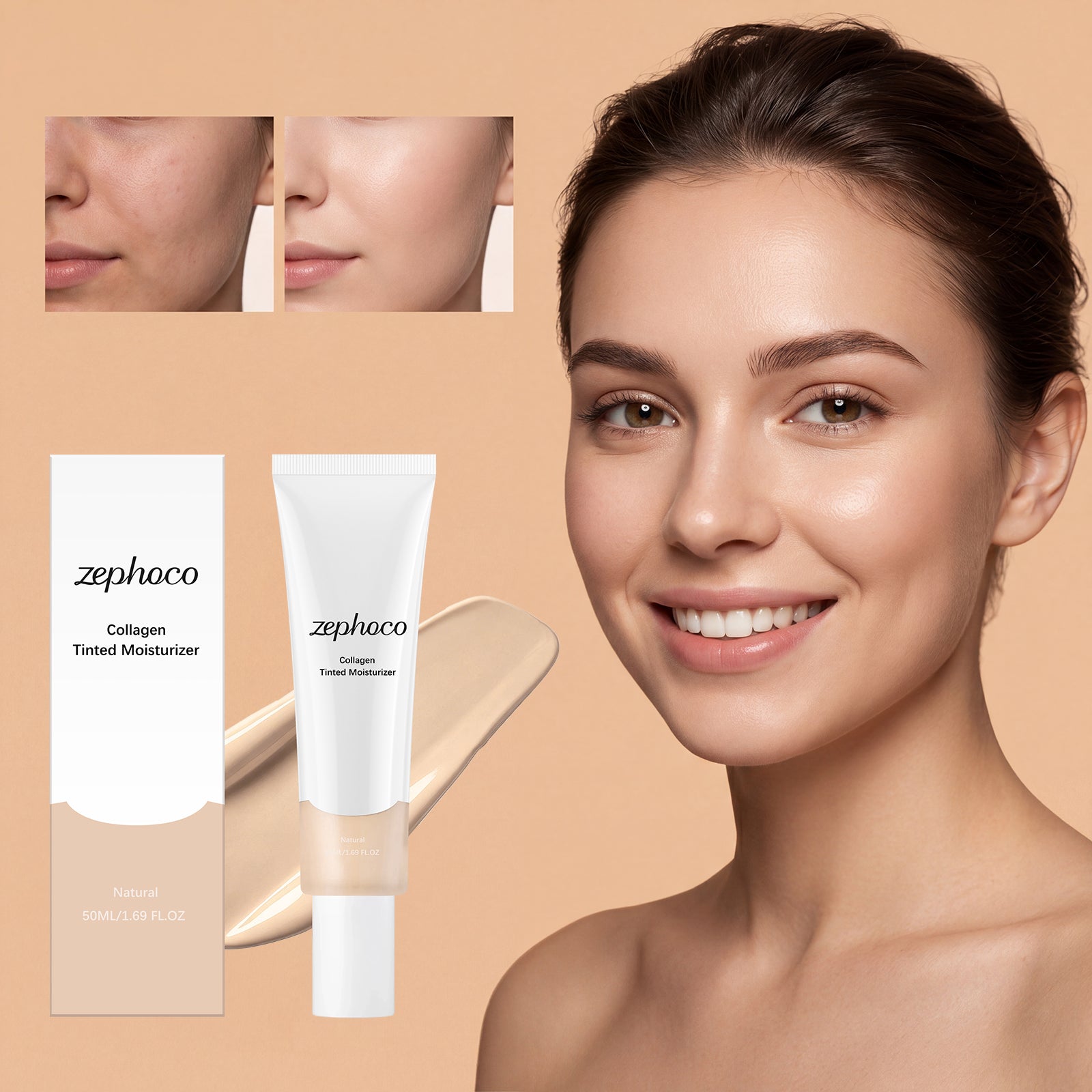 Zephoco Moisturizing Hydrating Cream (Natural Color) Natural Concealer For