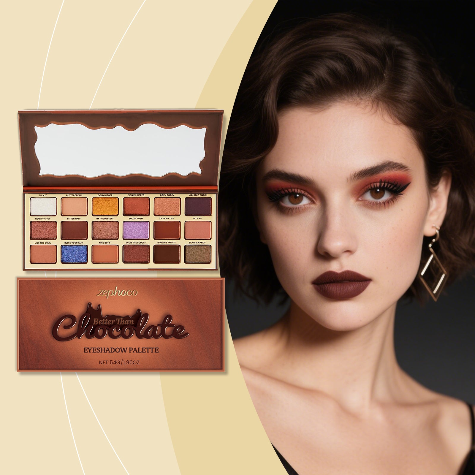 Zephoco Chocolate-Style Eyeshadow Palette