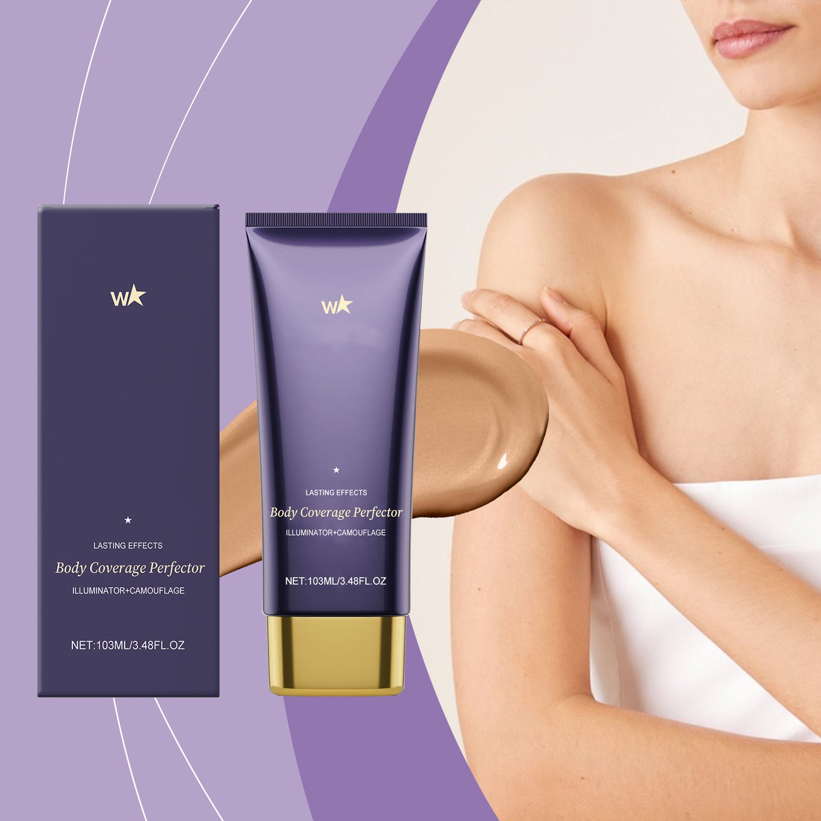 AMZ Brown Body Concealer Care Cream Covers Blemishes Evenly