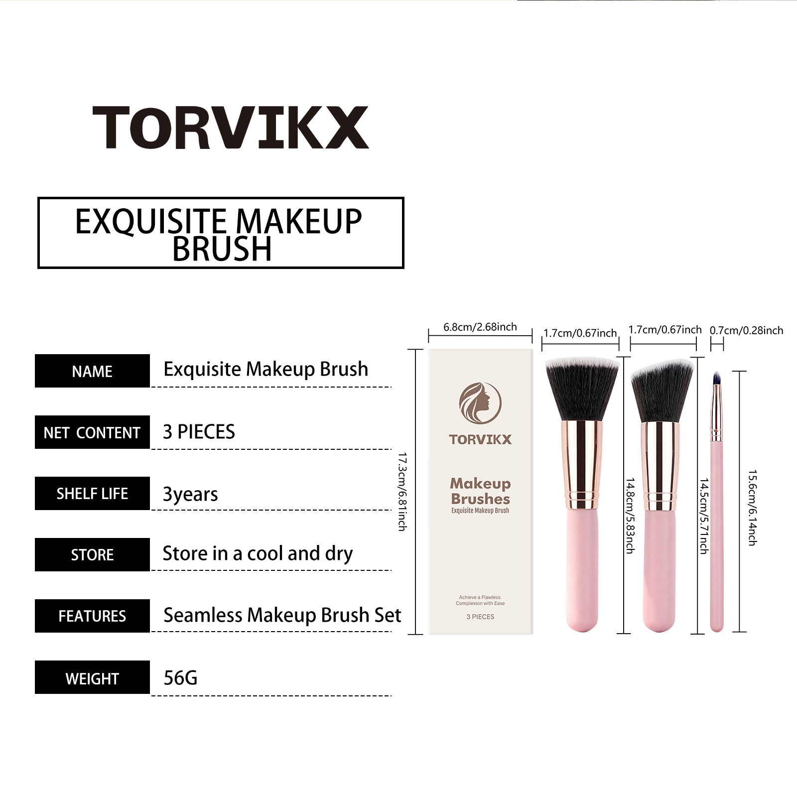 TORVIKX Traceless Makeup Brush Set