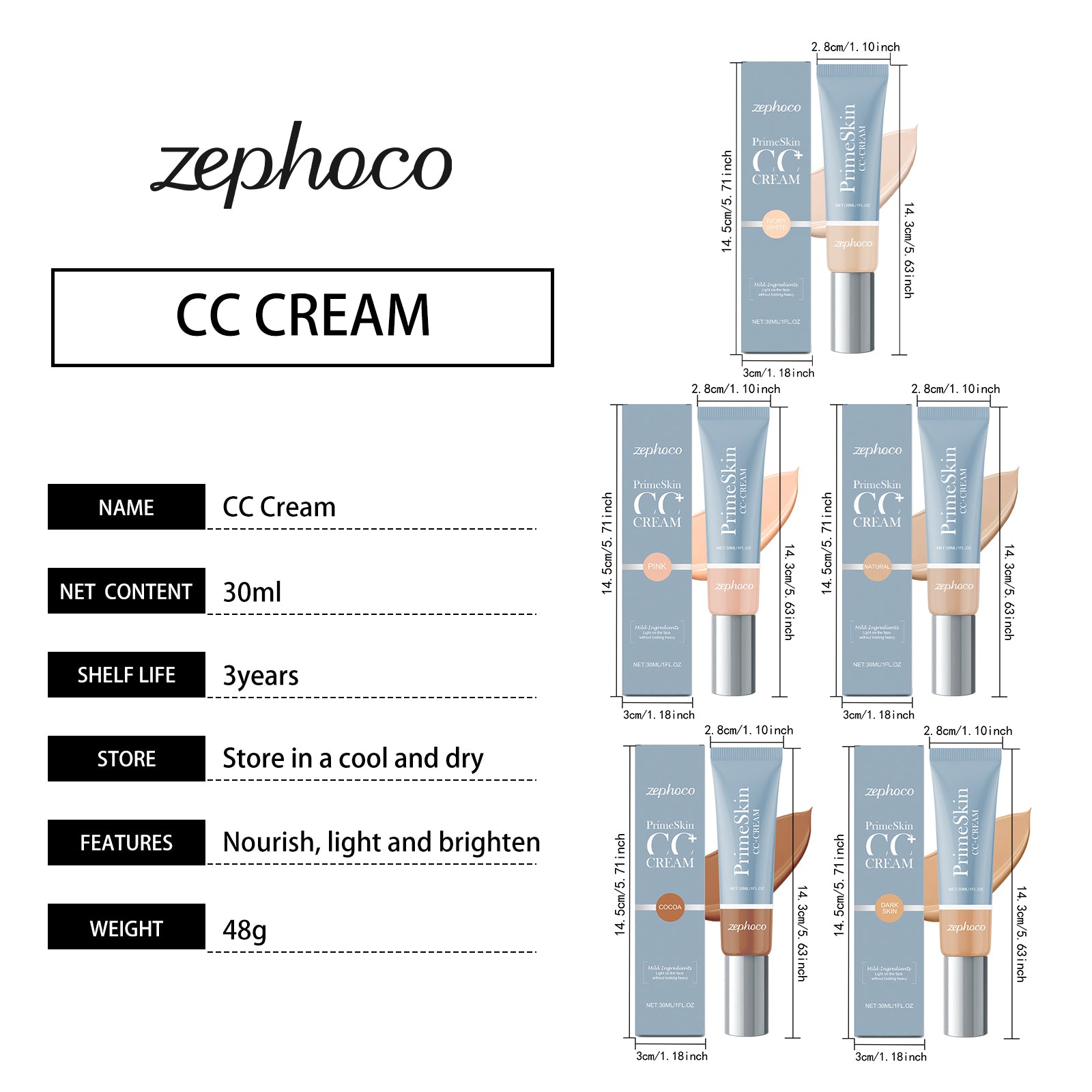 Zephoco Nourishing Light Liquid Foundation Series