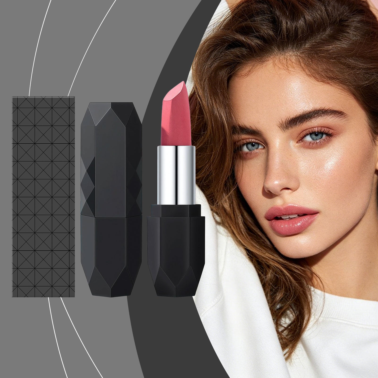 Zephoco Crystal Diamond Long-Wearing Lipstick (05#) Smooth And Fluid