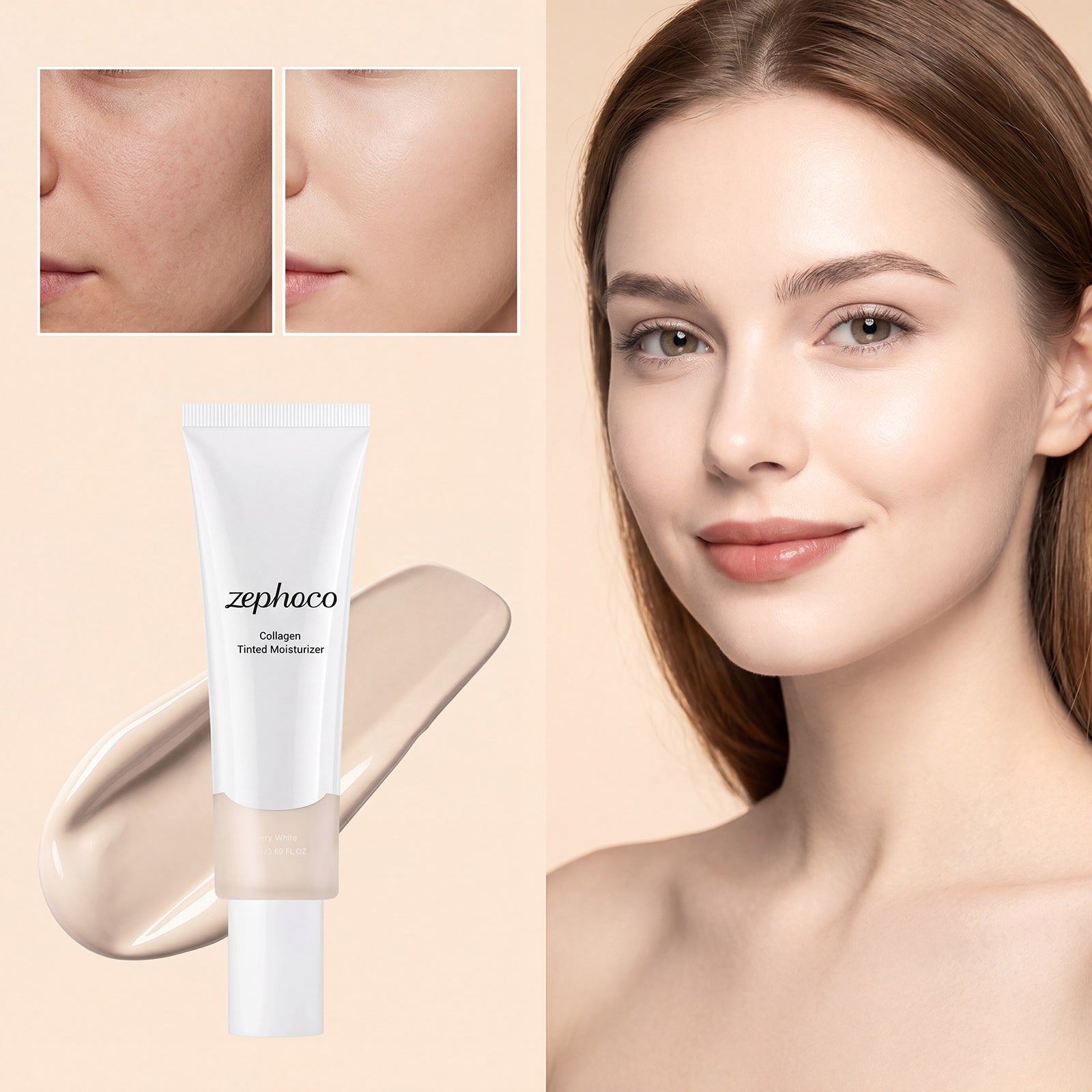 Zephoco Moisturizing Hydrating Cream (Ivory White) Luxury Lightweight