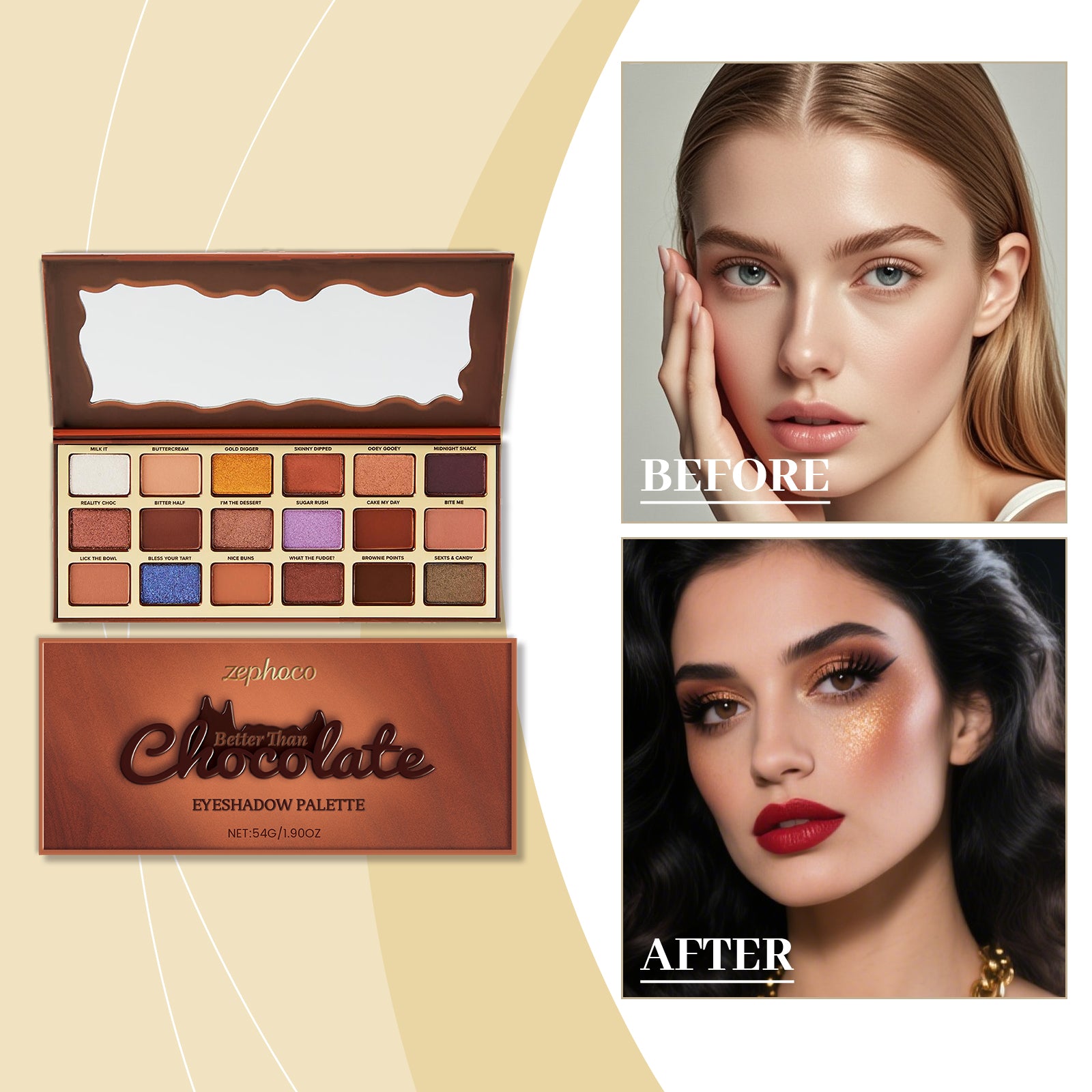 Zephoco Chocolate-Style Eyeshadow Palette