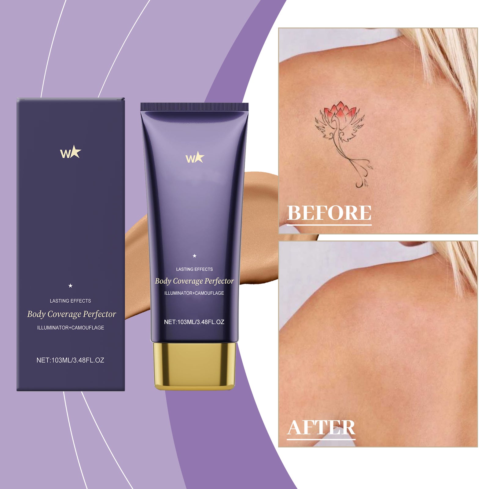 AMZ Brown Body Concealer Care Cream Covers Blemishes Evenly