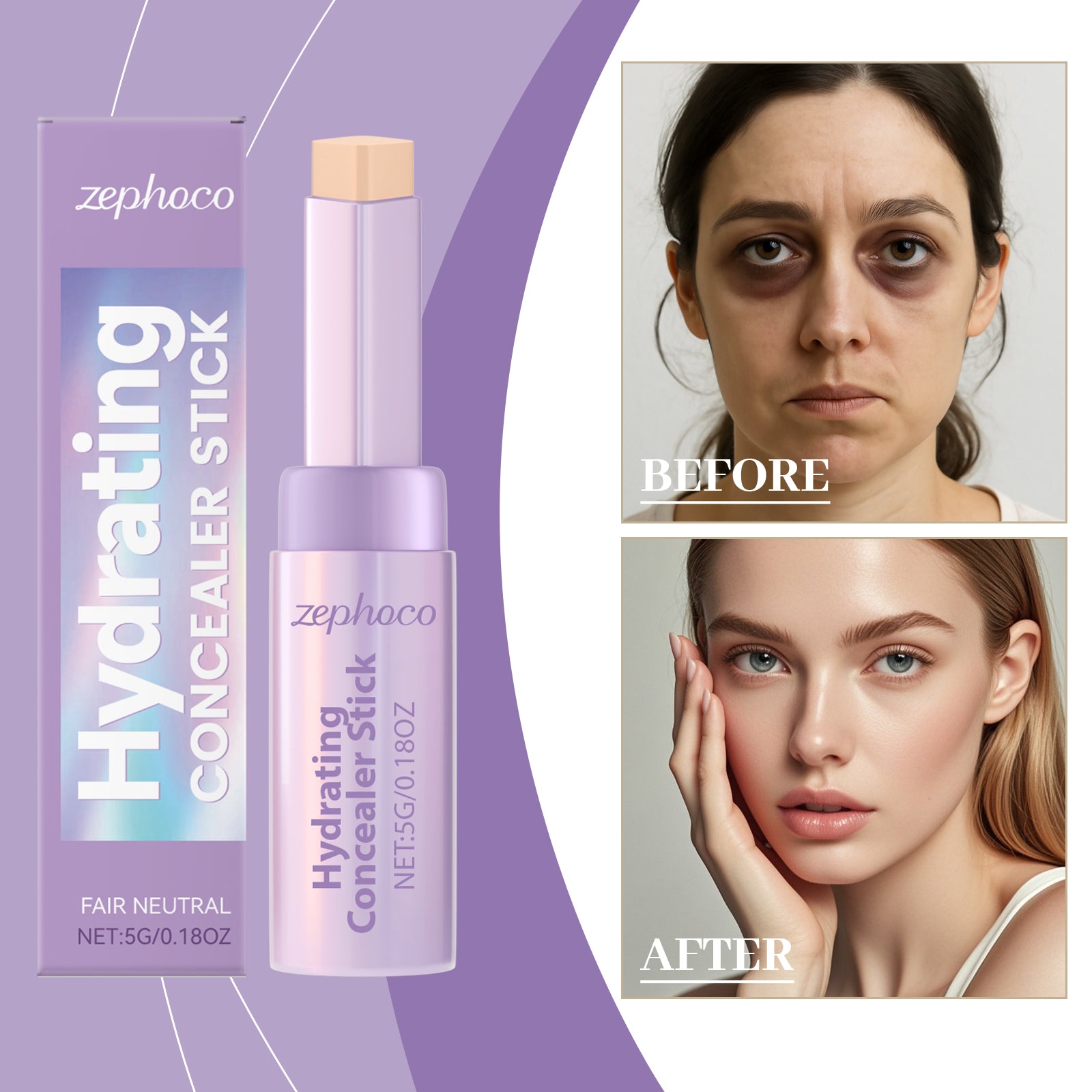 Zephoco Ivory White Contouring Concealer Stick