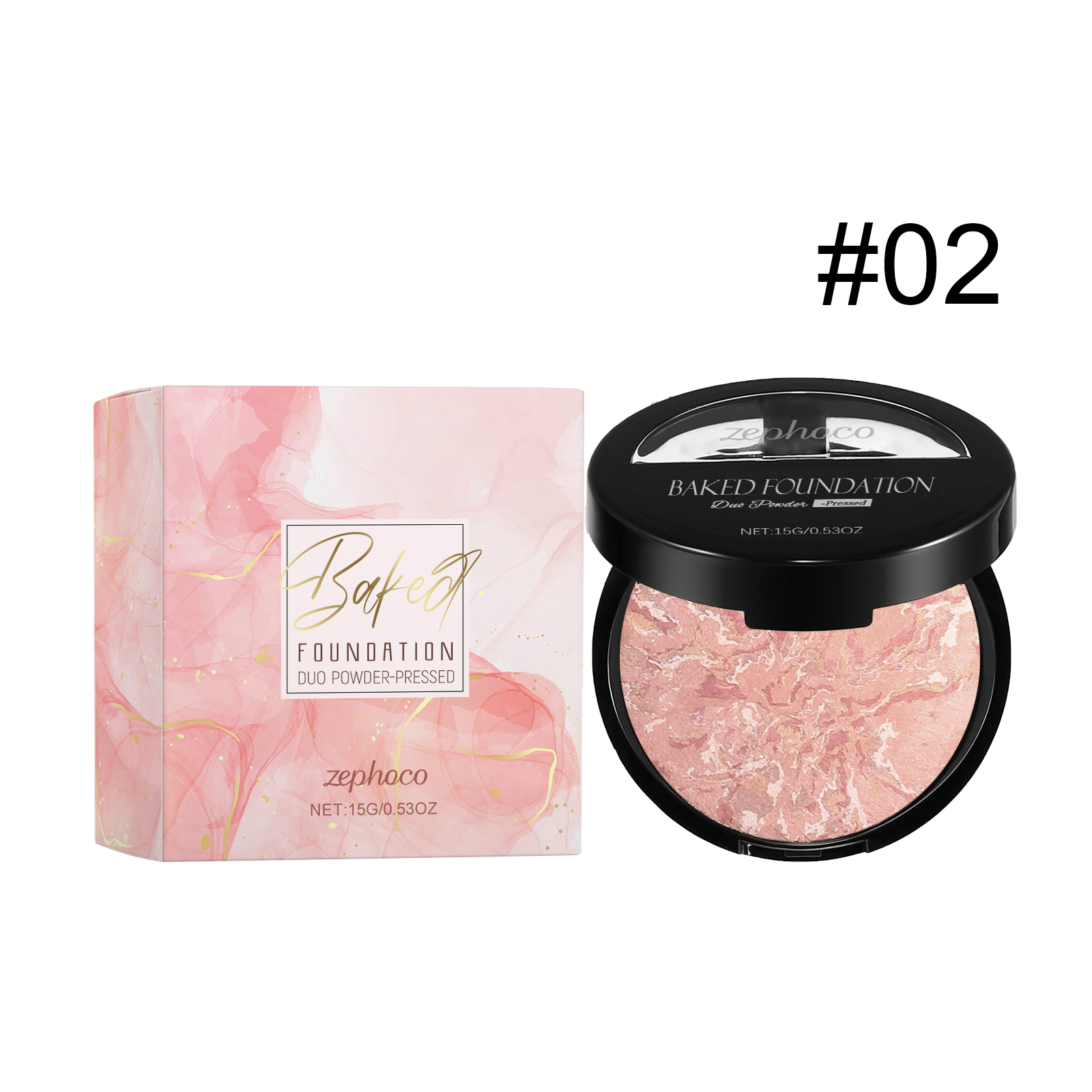 Zephoco Oil-Control Concealer Powder Compact #02 Sets (Fair)