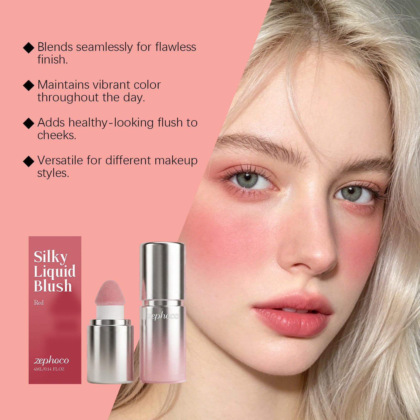 Zephoco Red Smooth Liquid Blush