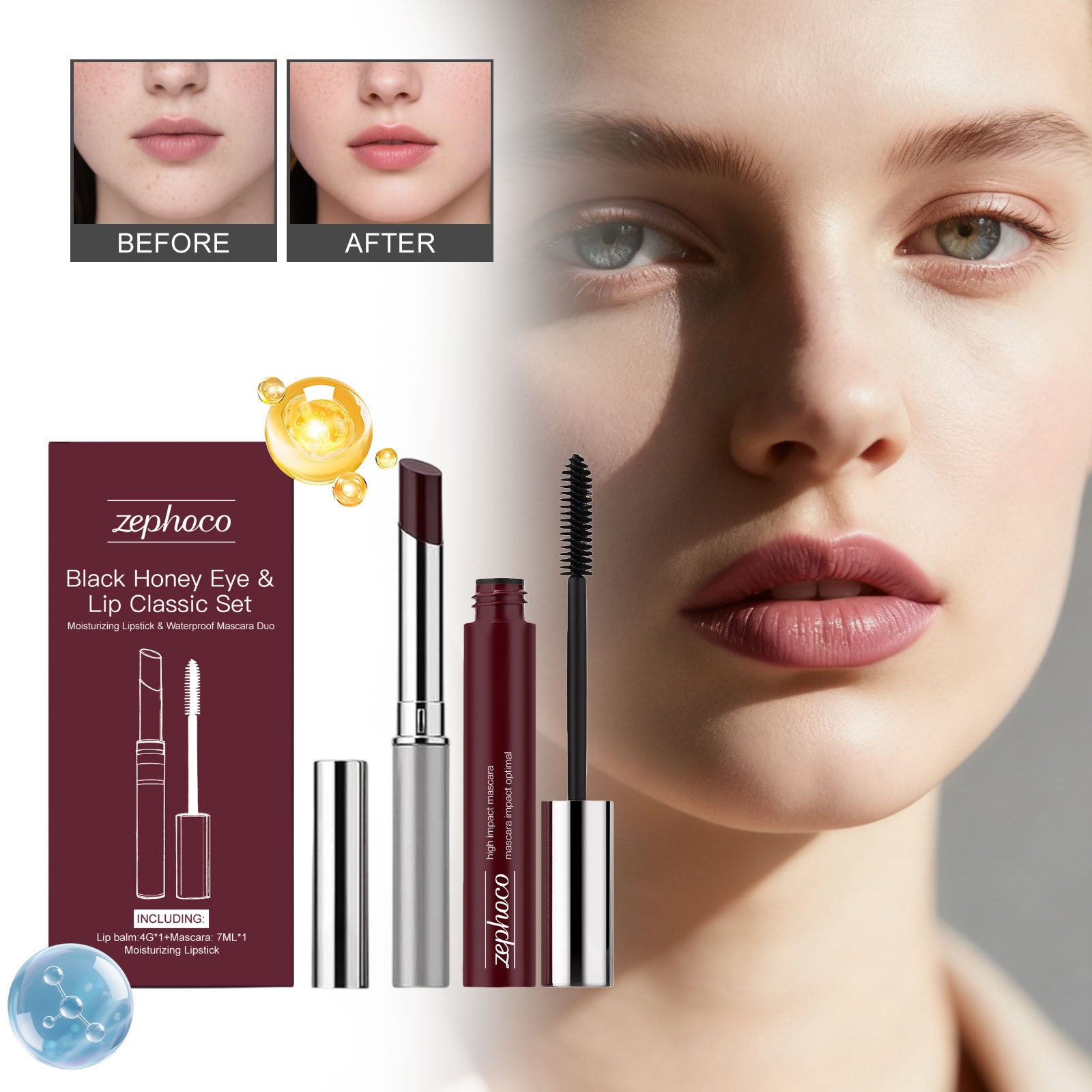 Zephoco Black Honey Eye And Lip Classic Set