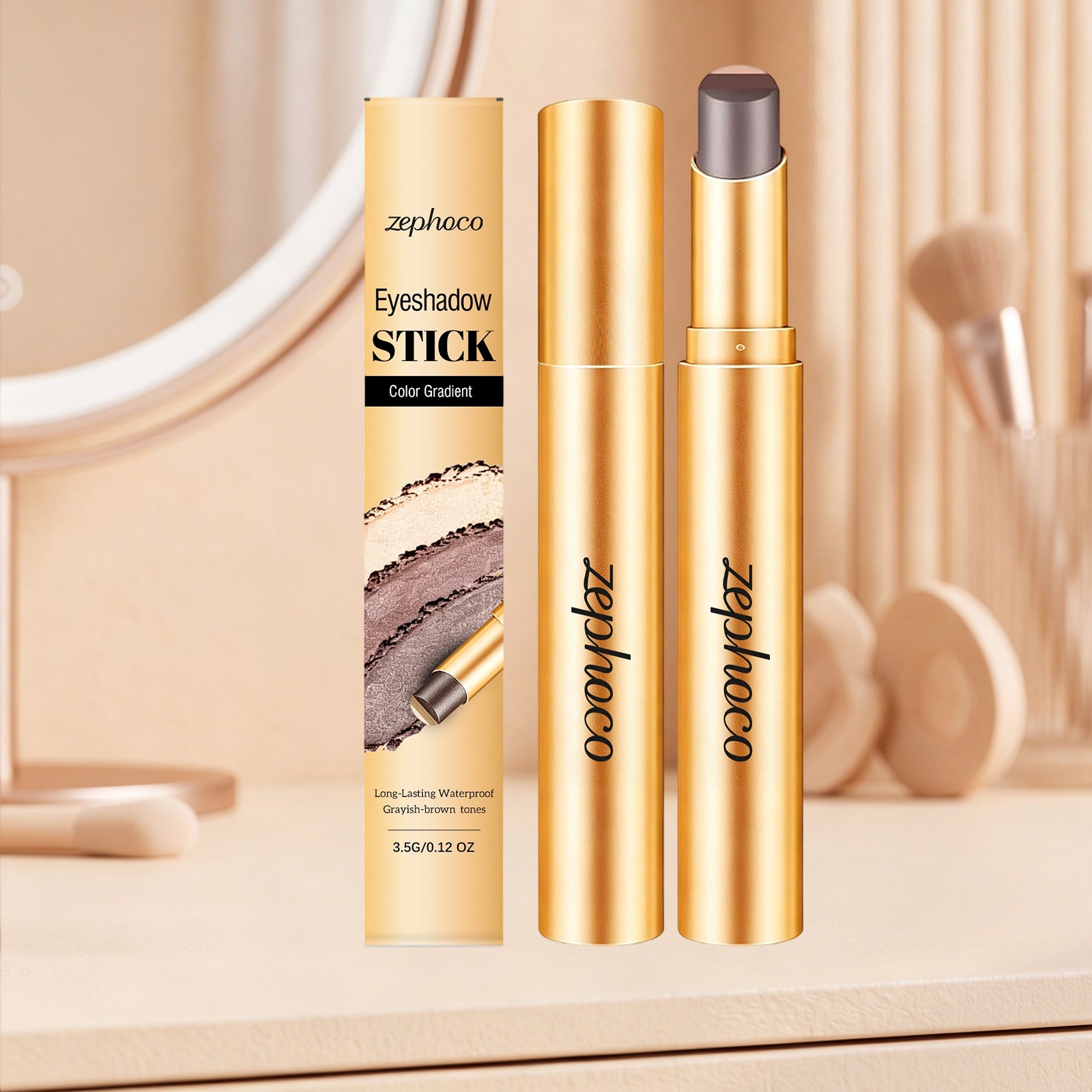Zephoco Multi-Color Long-Wearing Eyeshadow Stick (Matte Earth Tone)