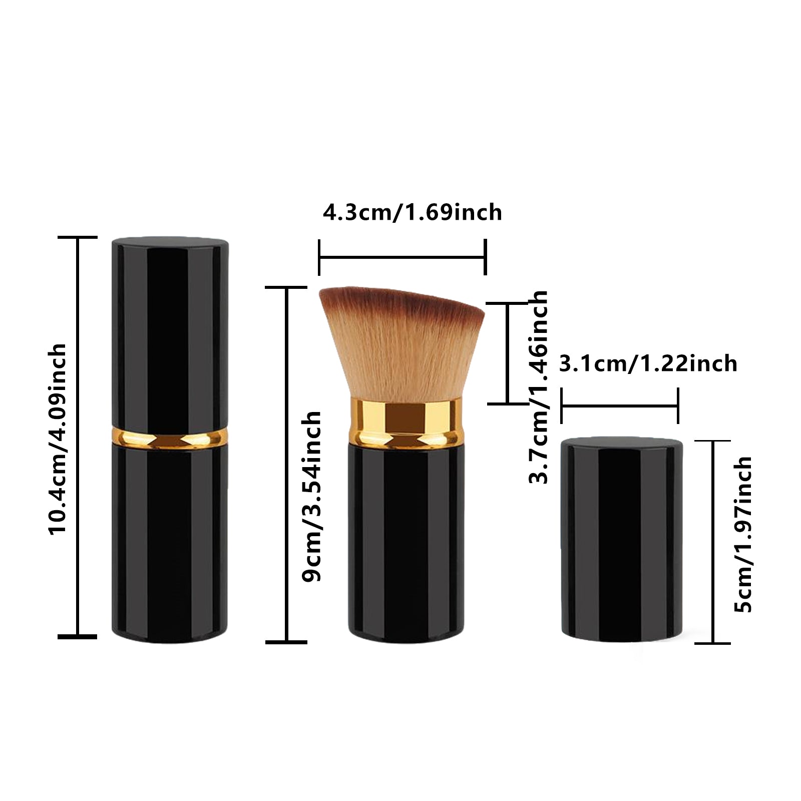 AMZ Large Black Golden Brown Bristle Brush