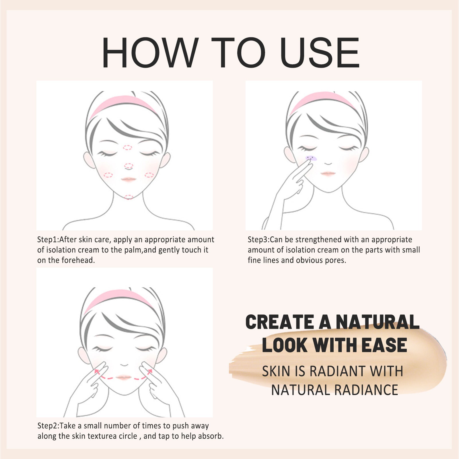 EELHOE Pre-Primerm, Primer Moisturize Skin Concealer Lighten Skin Tone Soft
