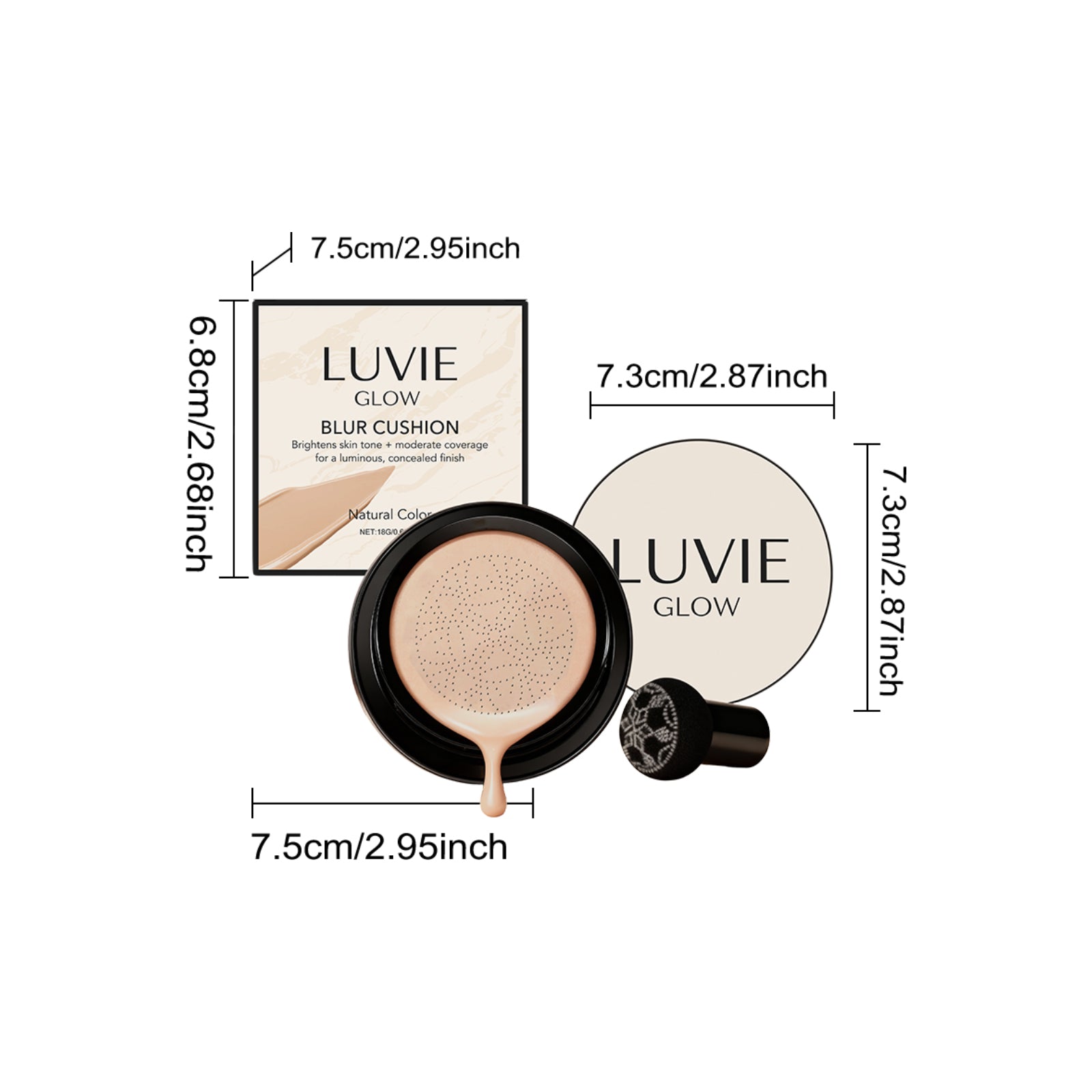 AMZ Brightening Flawless Cushion Cream (Natural Color) Multi-Color Series