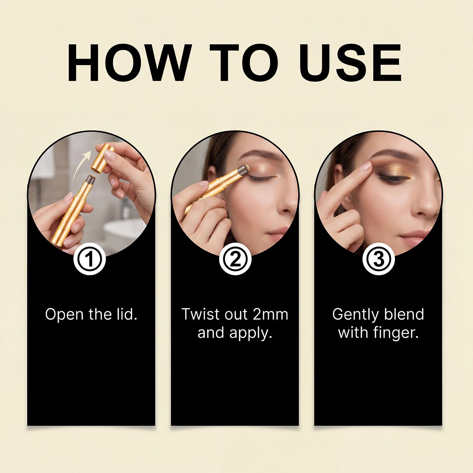 Zephoco Multi-Color Long-Wearing Eyeshadow Stick (Shimmering Earth Tone)