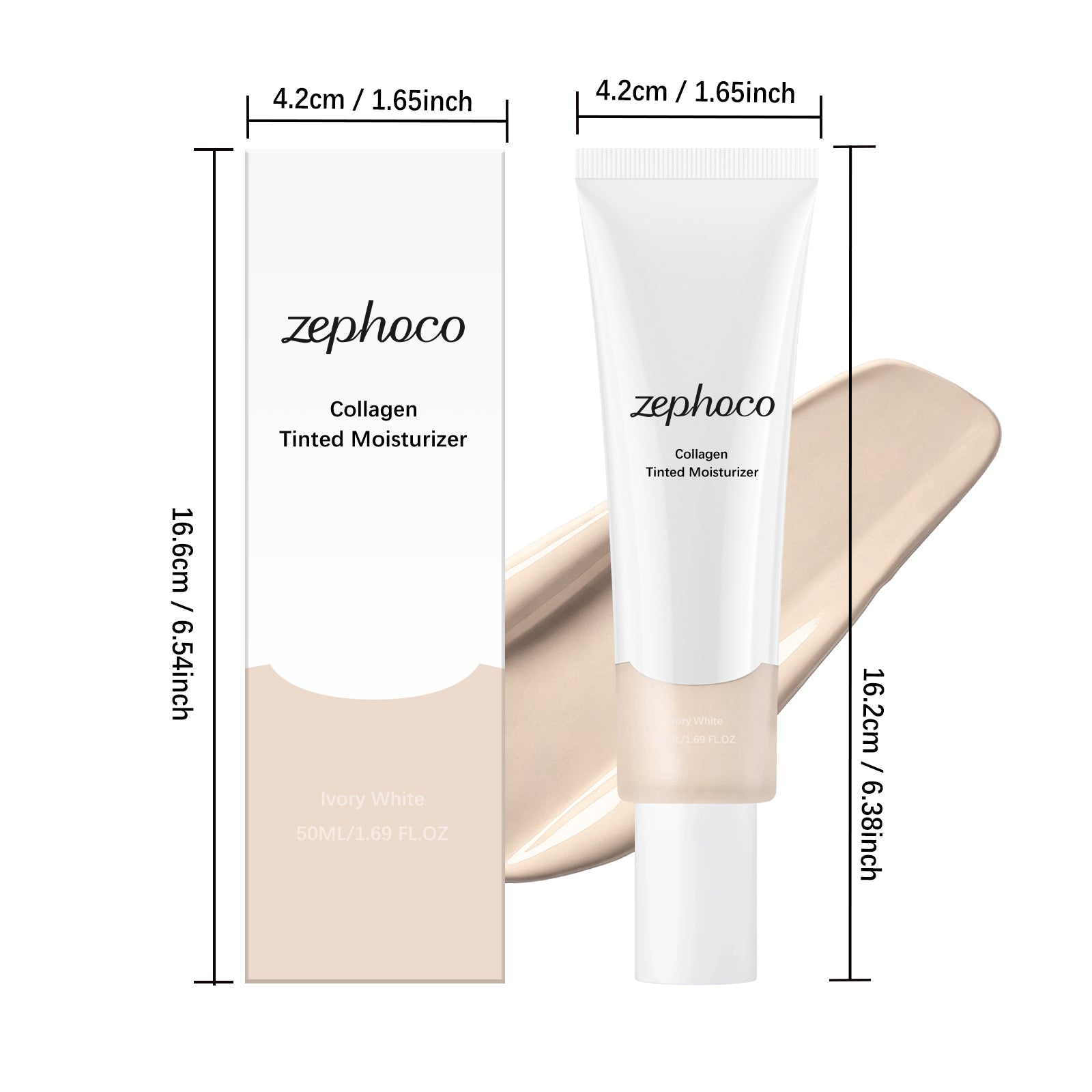 Zephoco Moisturizing Hydrating Cream (Ivory White) Luxury Lightweight