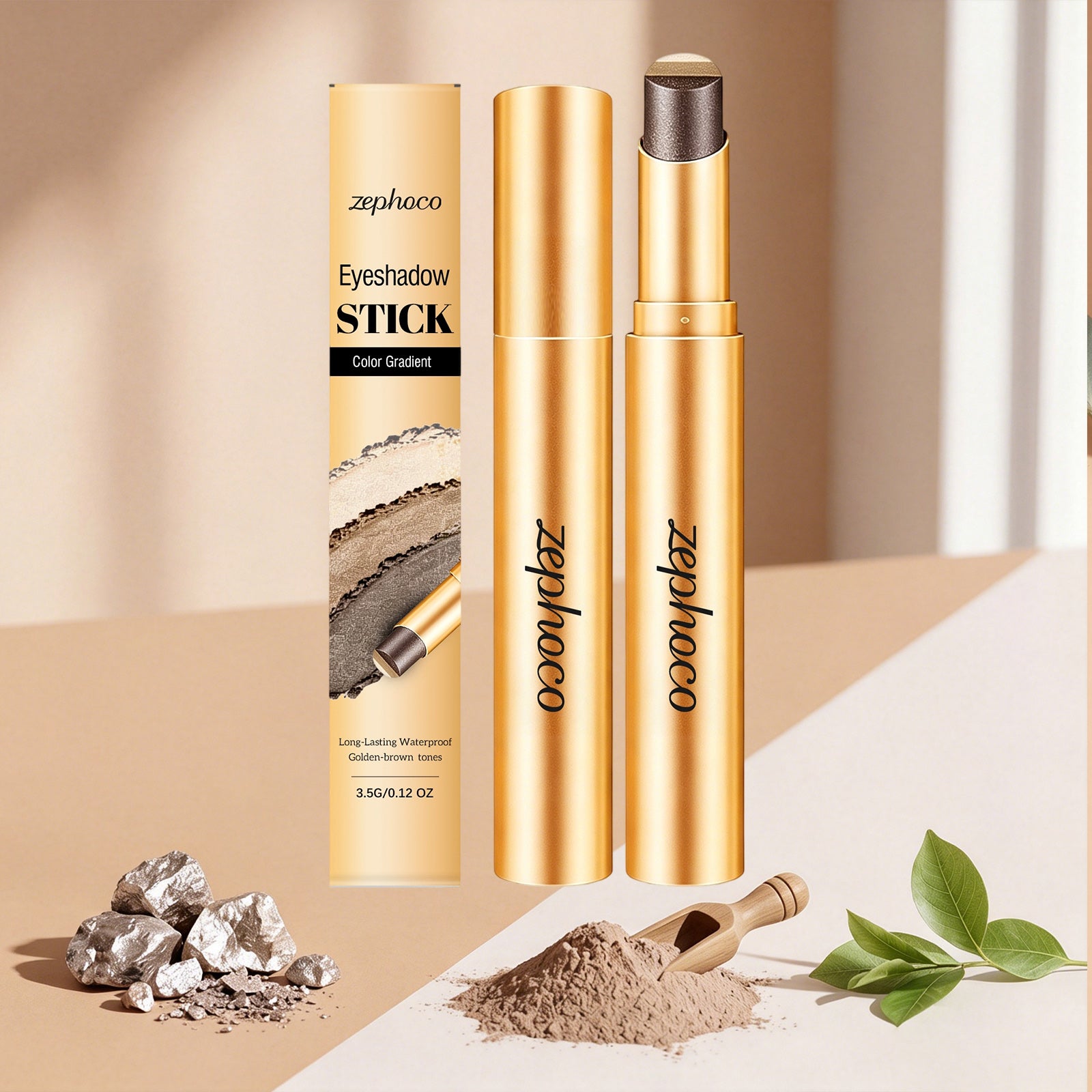 Zephoco Multi-Color Long-Wearing Eyeshadow Stick (Shimmering Earth Tone)