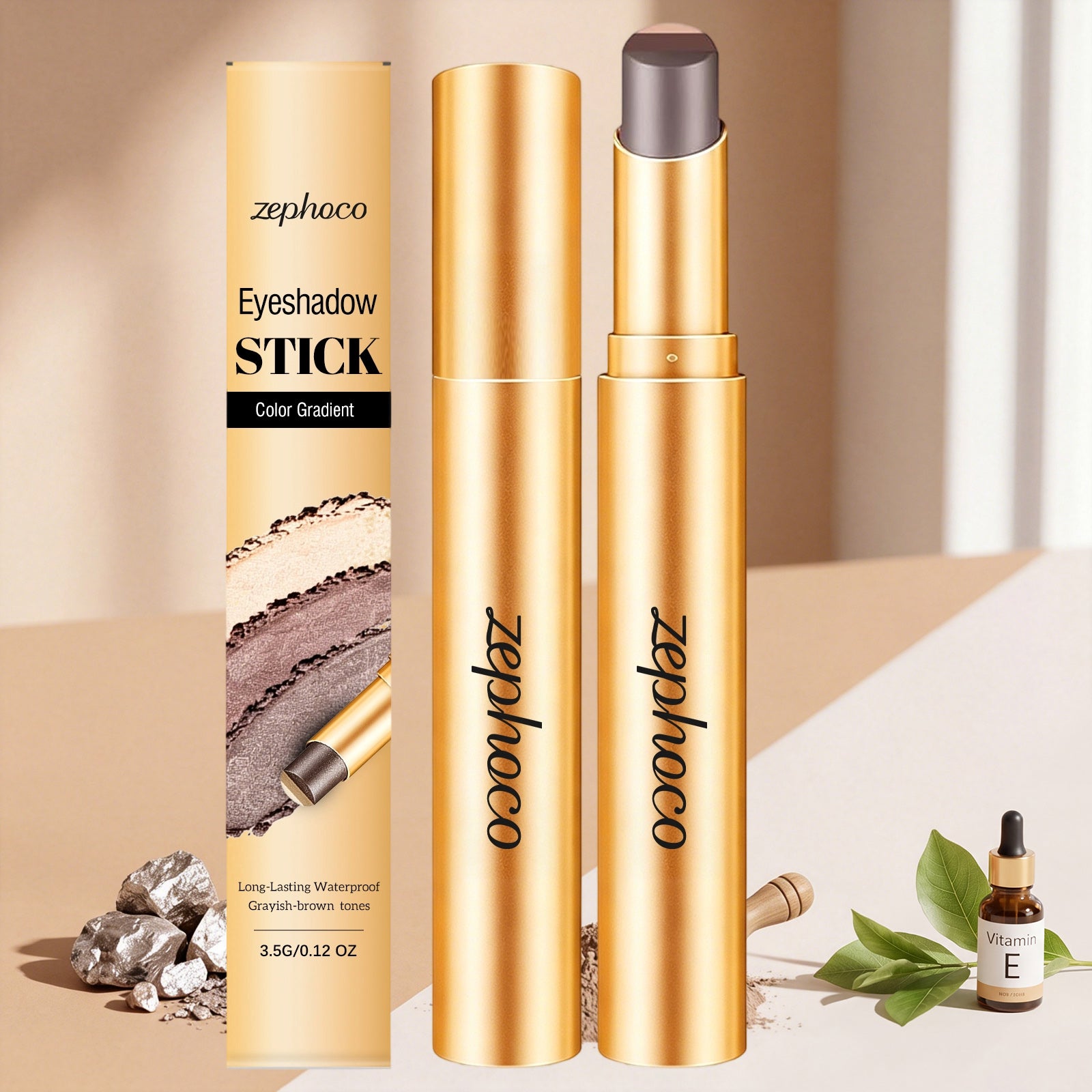 Zephoco Multi-Color Long-Wearing Eyeshadow Stick (Matte Earth Tone)