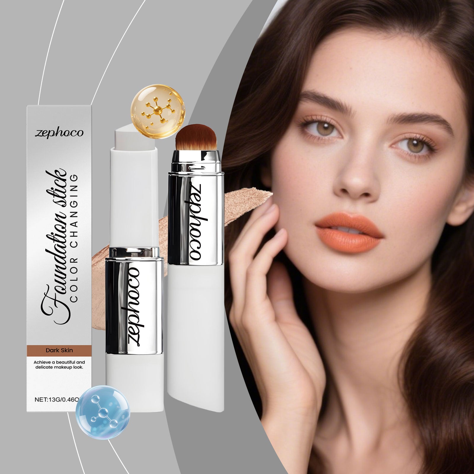 Zephoco Dark Skin Concealer Color-Changing Foundation Stick Light