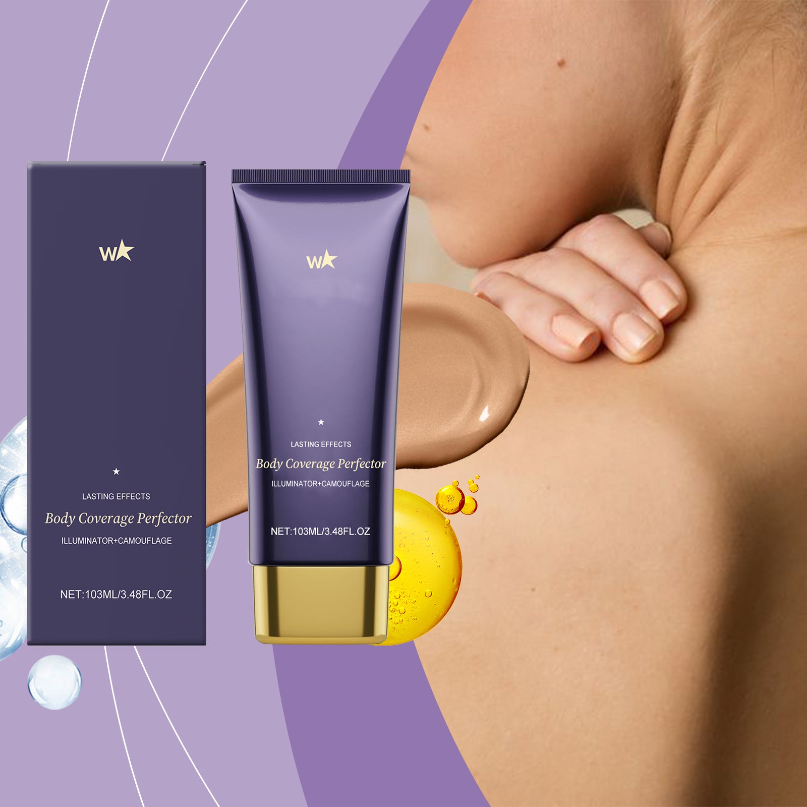 AMZ Brown Body Concealer Care Cream Covers Blemishes Evenly