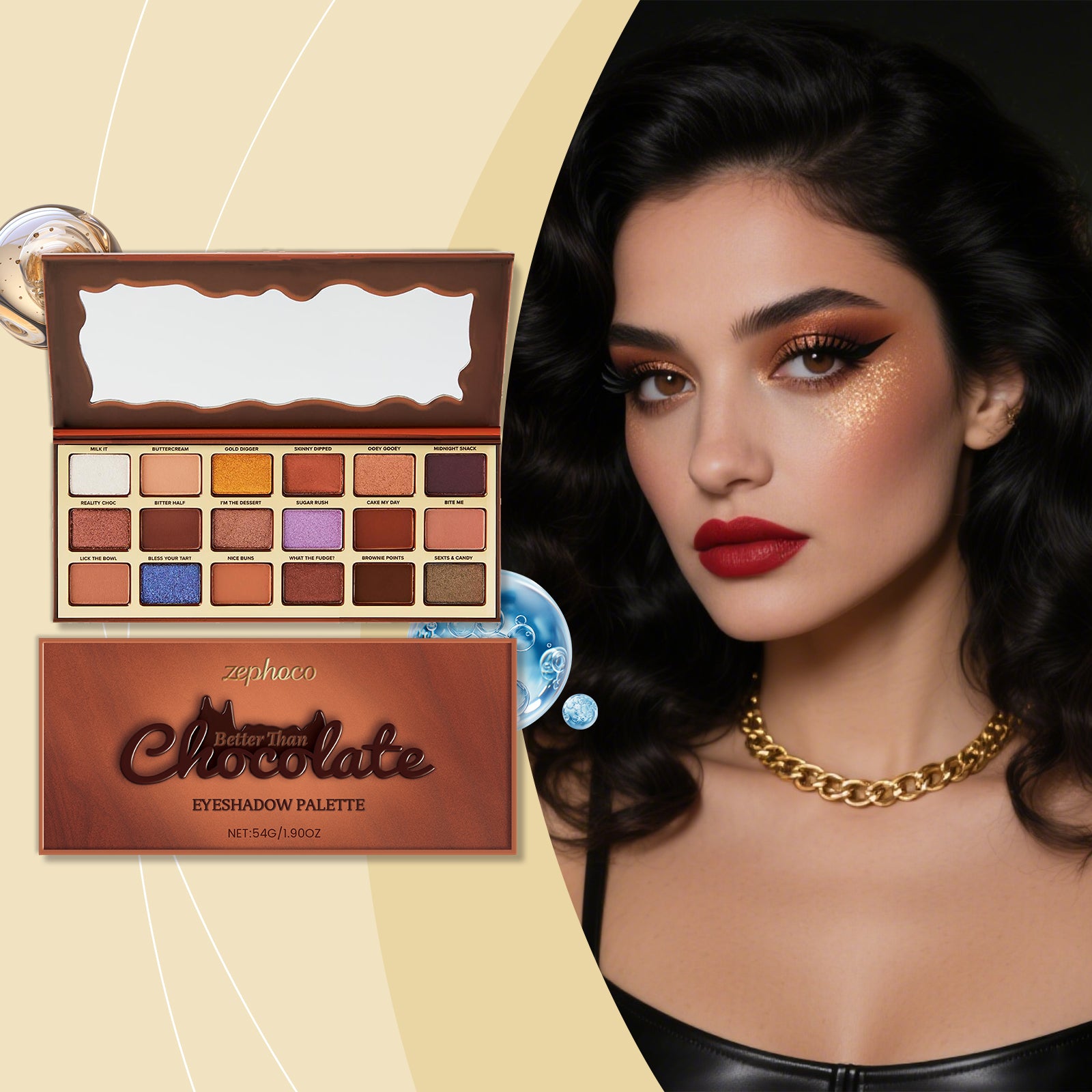 Zephoco Chocolate-Style Eyeshadow Palette