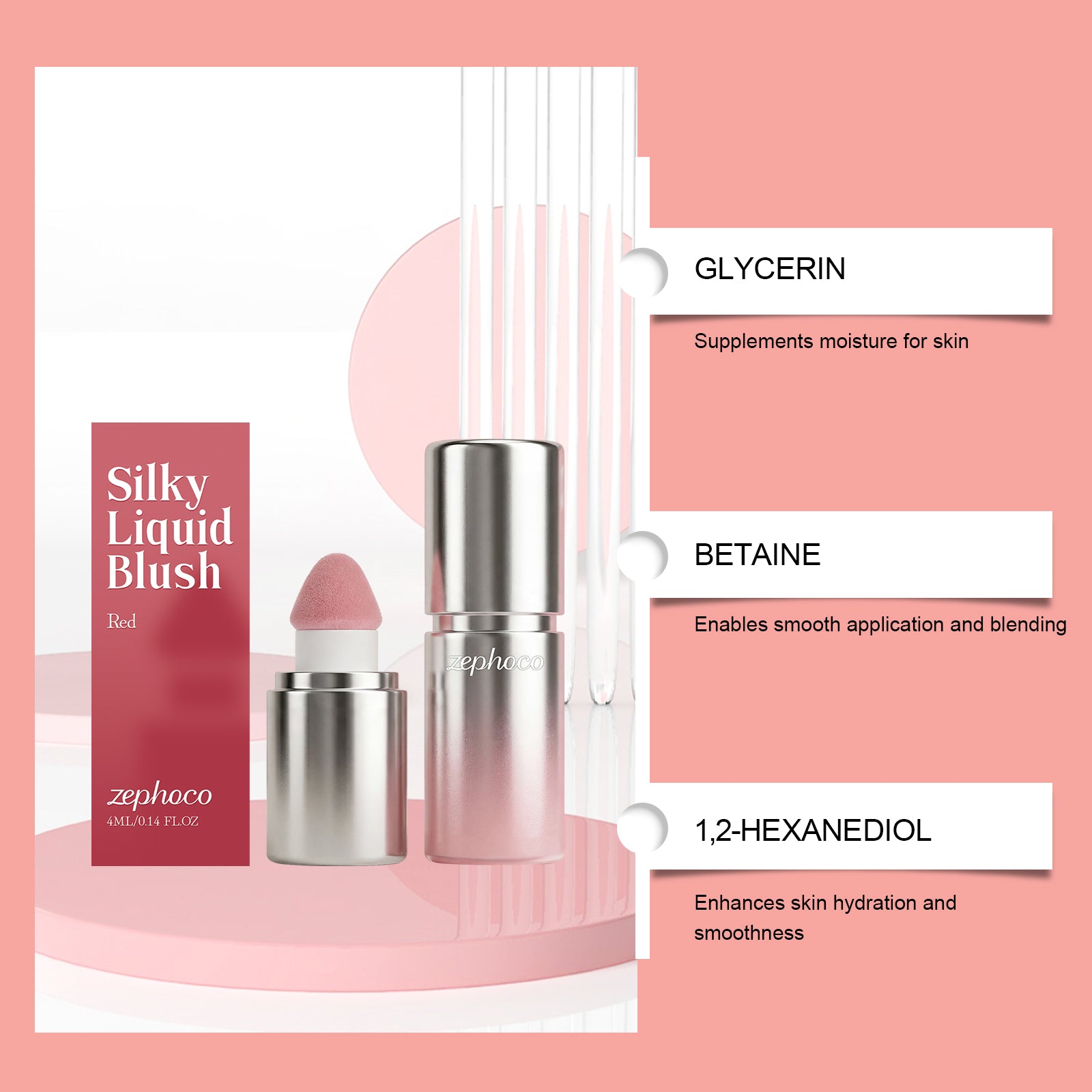 Zephoco Red Smooth Liquid Blush