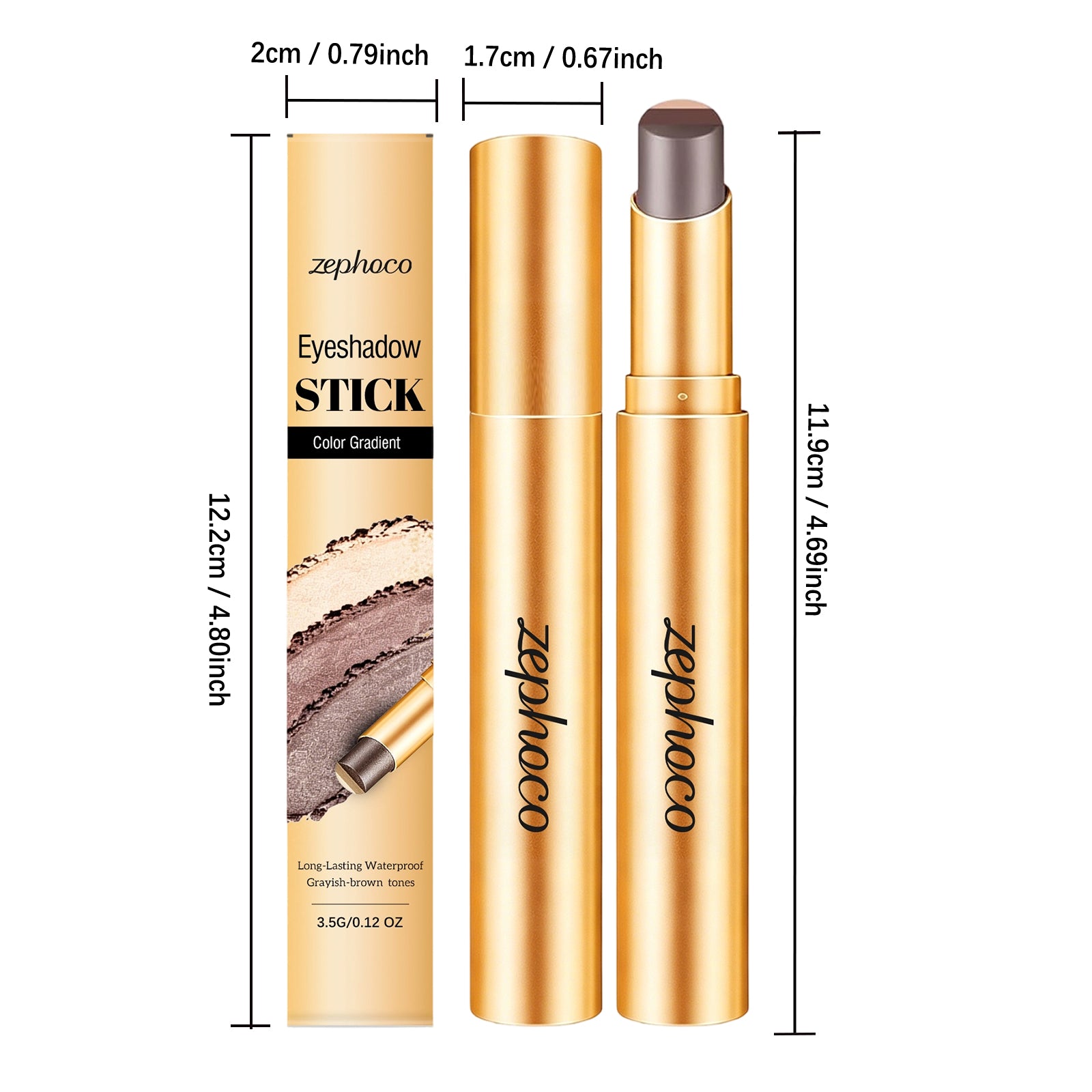 Zephoco Multi-Color Long-Wearing Eyeshadow Stick (Matte Earth Tone)