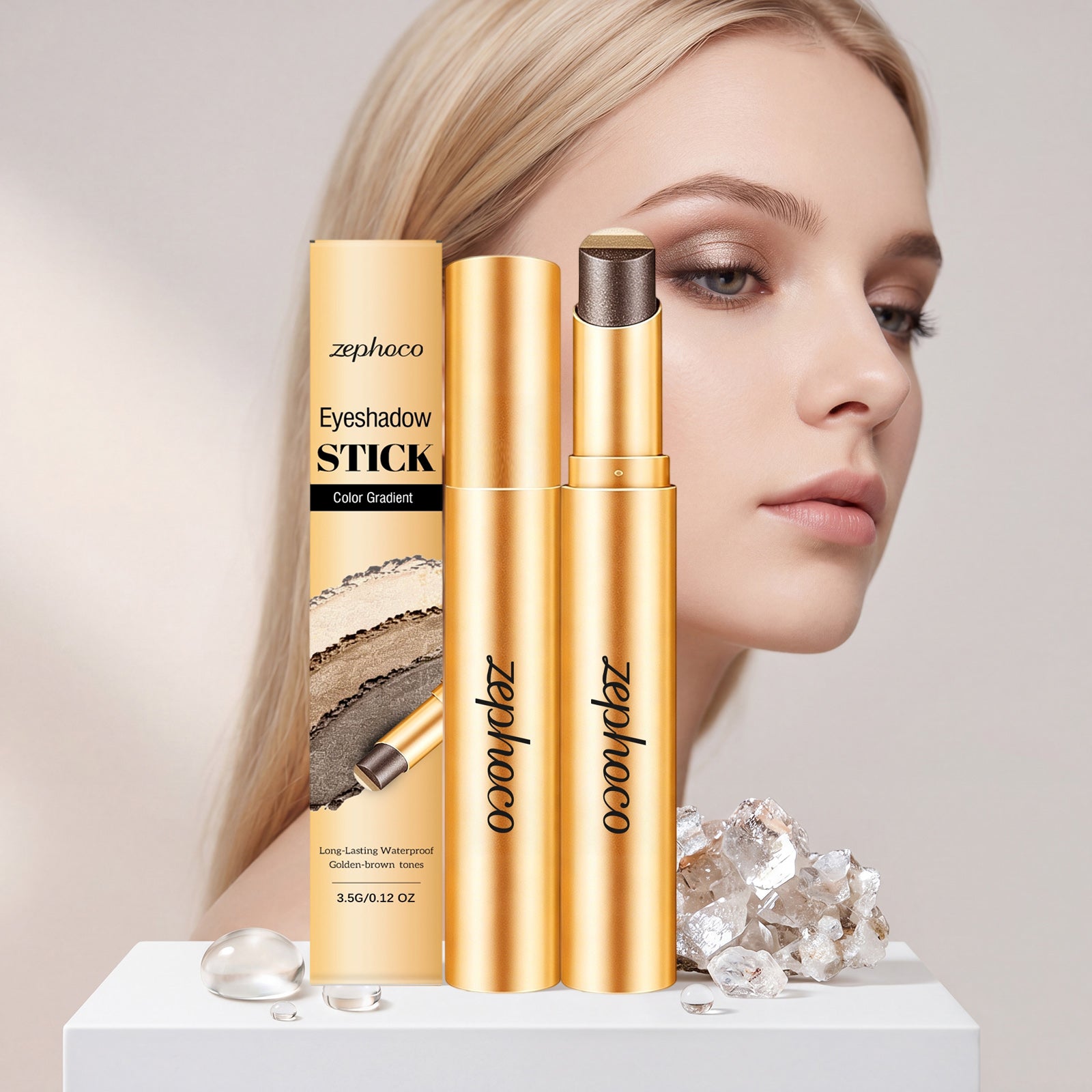 Zephoco Multi-Color Long-Wearing Eyeshadow Stick (Shimmering Earth Tone)