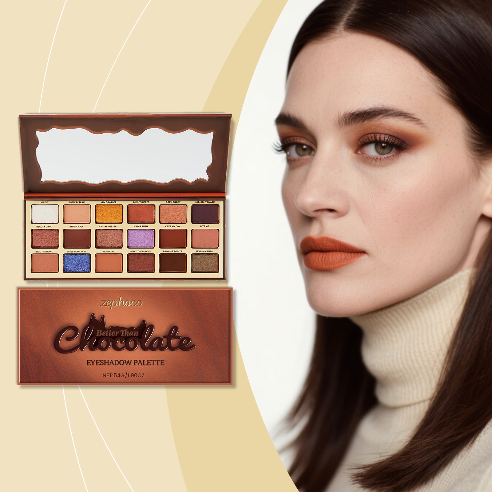 Zephoco Chocolate-Style Eyeshadow Palette
