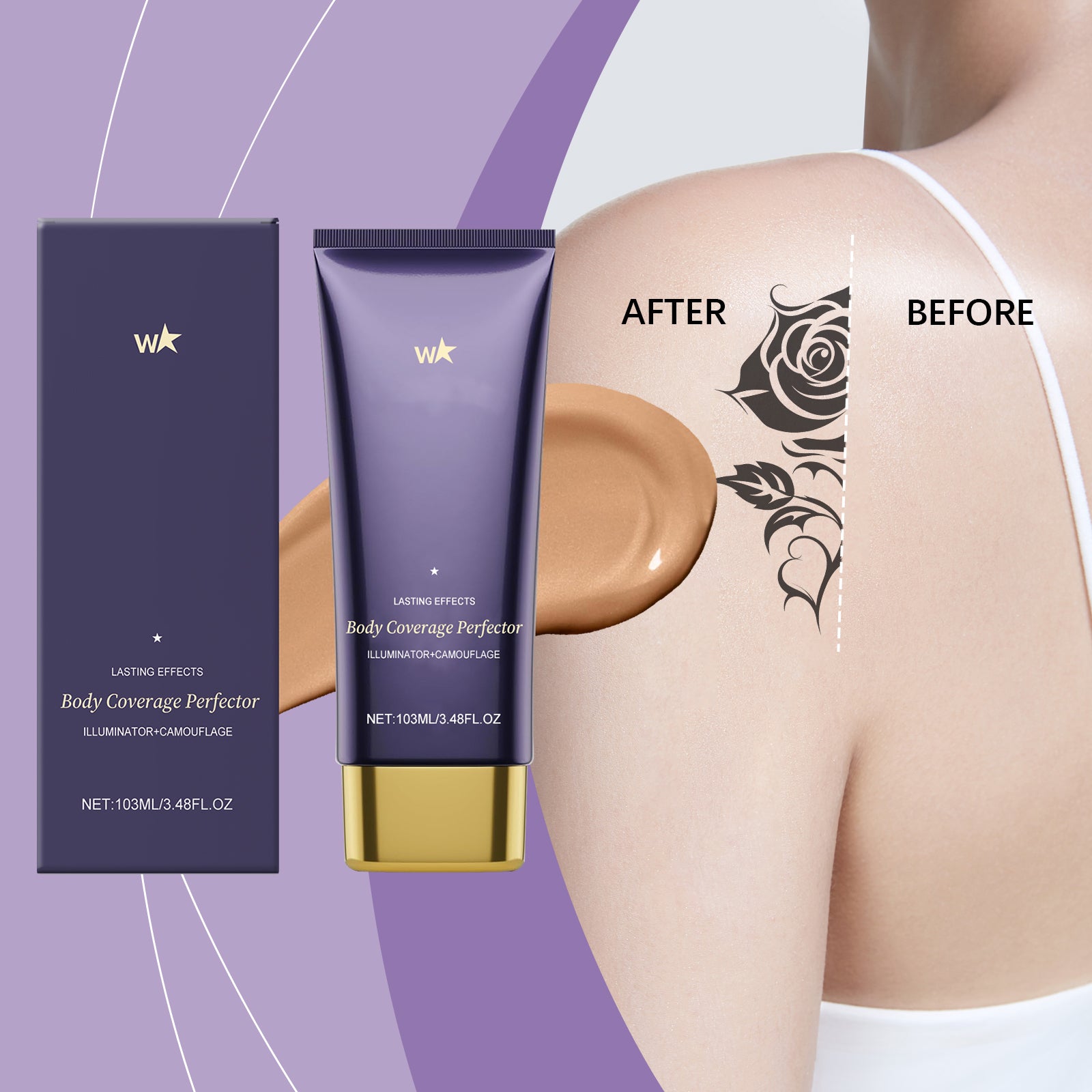 AMZ Brown Body Concealer Care Cream Covers Blemishes Evenly