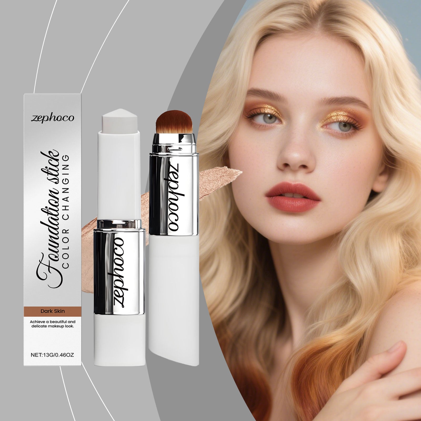 Zephoco Dark Skin Concealer Color-Changing Foundation Stick Light