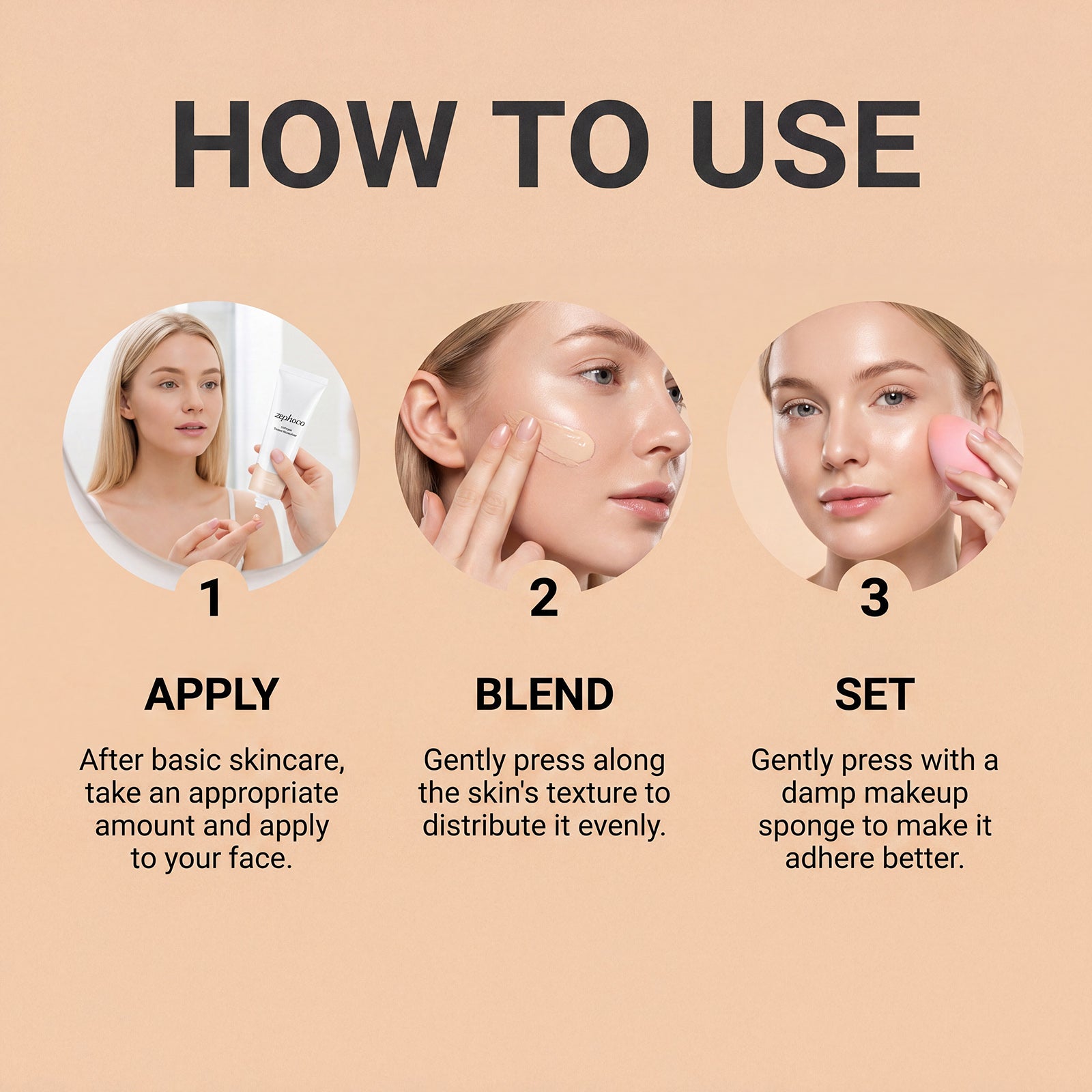 Zephoco Moisturizing Hydrating Cream (Natural Color) Natural Concealer For