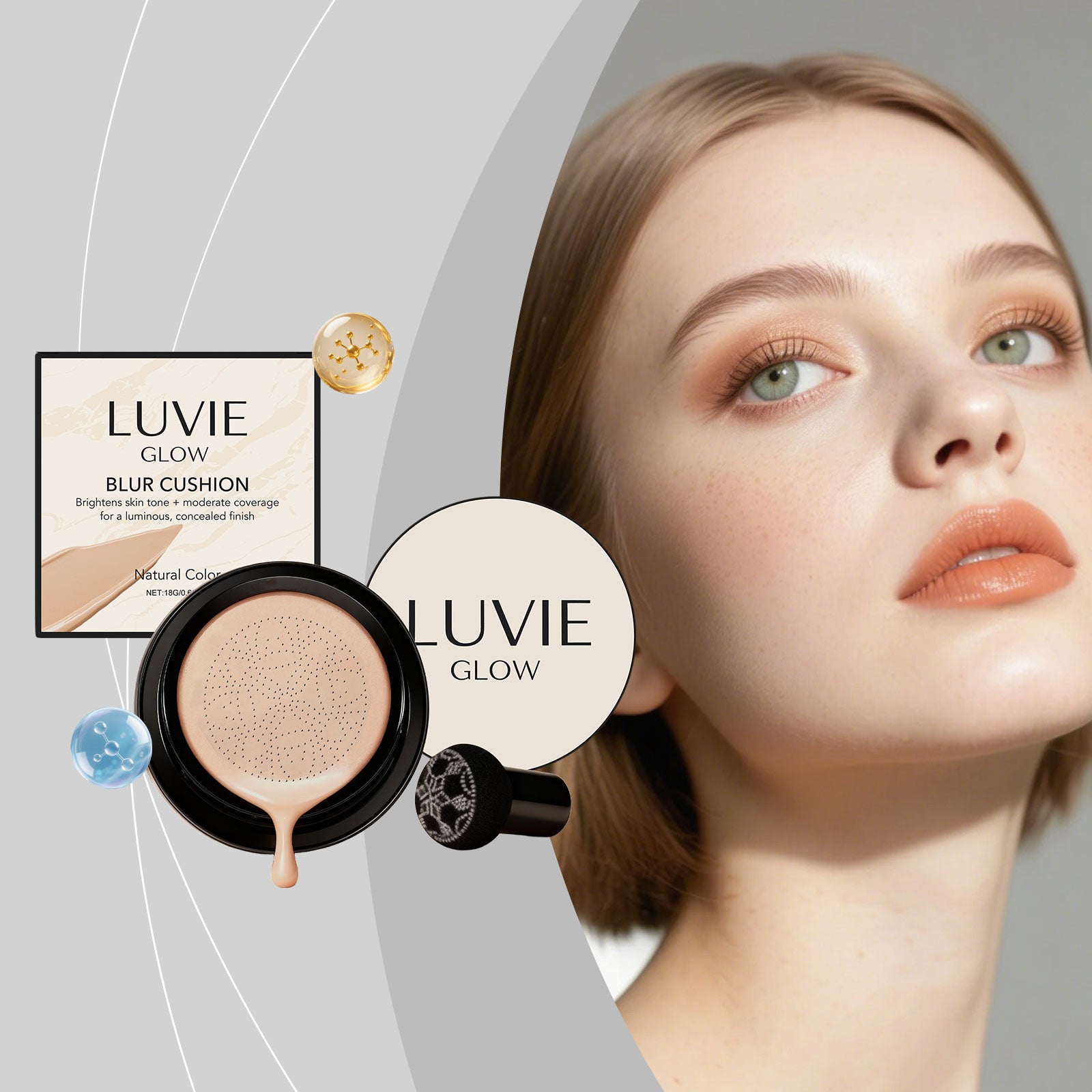 AMZ Brightening Flawless Cushion Cream (Natural Color) Multi-Color Series