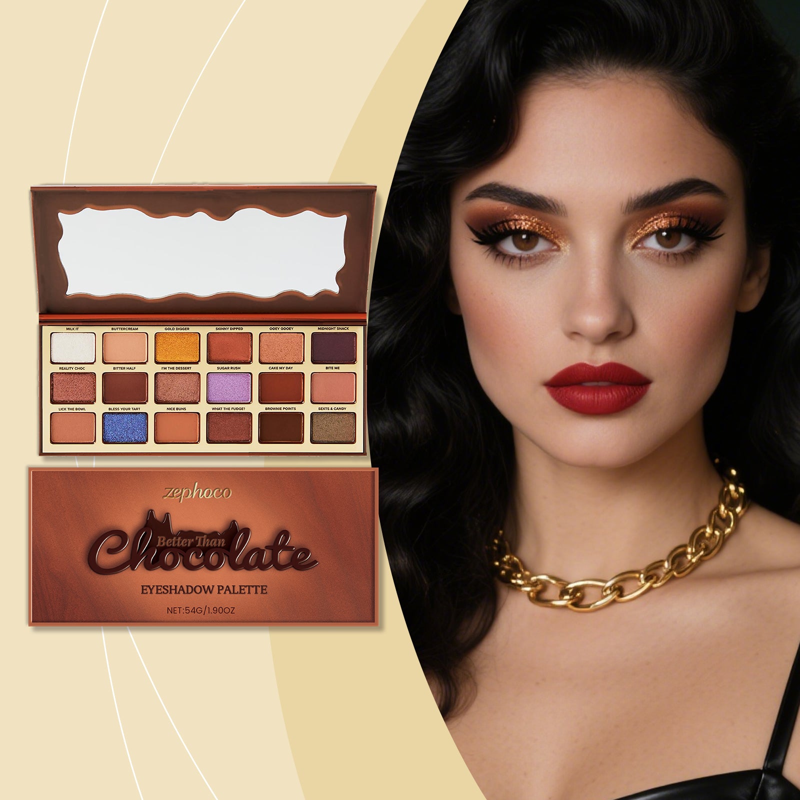 Zephoco Chocolate-Style Eyeshadow Palette