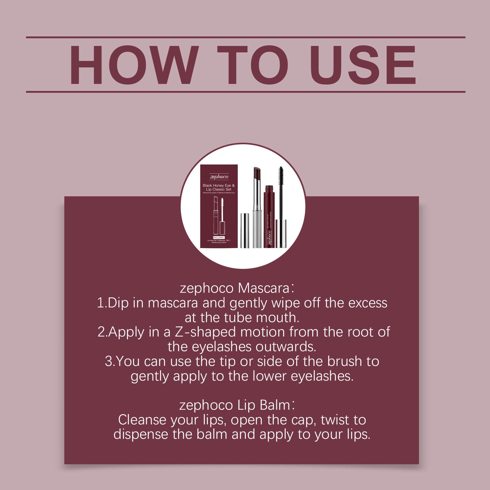Zephoco Black Honey Eye And Lip Classic Set