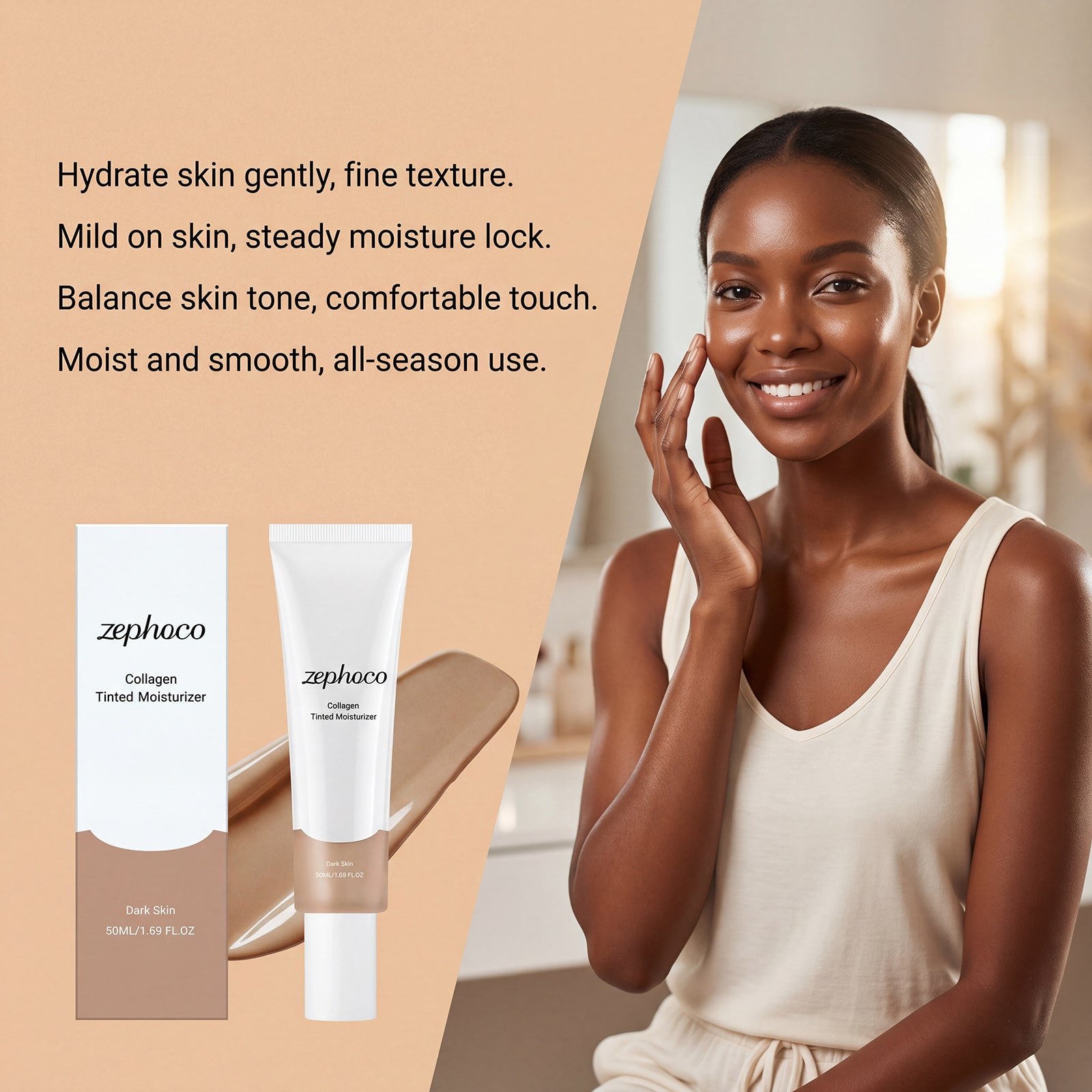 Zephoco Moisturizing And Hydrating Cream (Dark Skin Tone) Replenishing