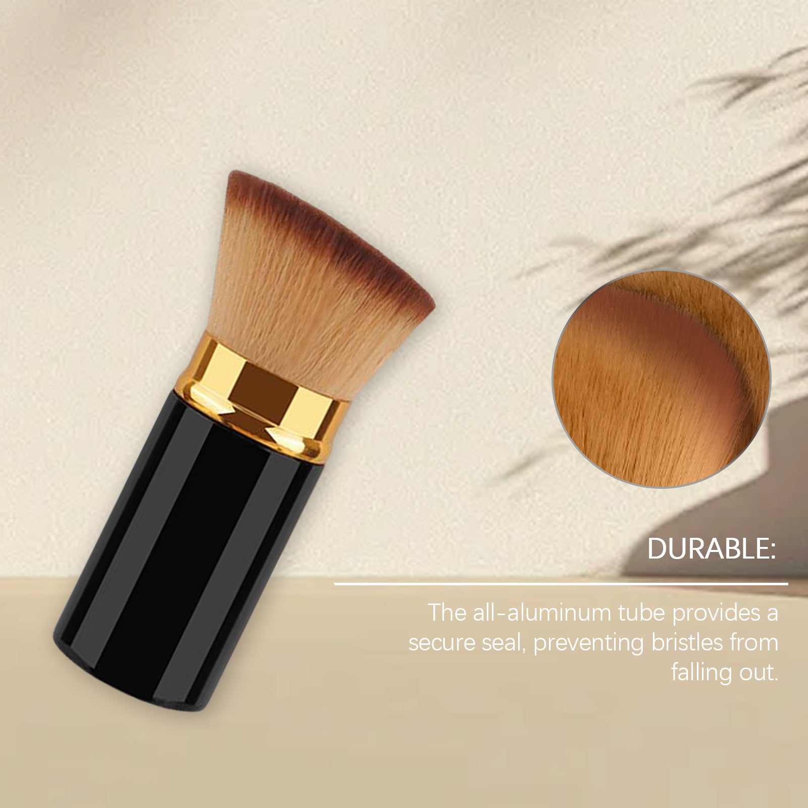 AMZ Large Black Golden Brown Bristle Brush
