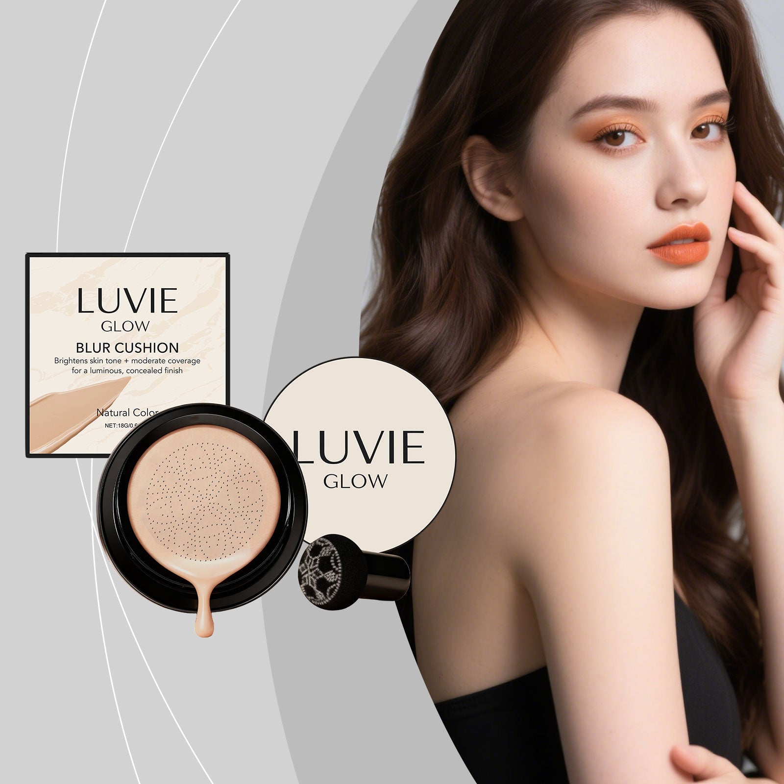 AMZ Brightening Flawless Cushion Cream (Natural Color) Multi-Color Series