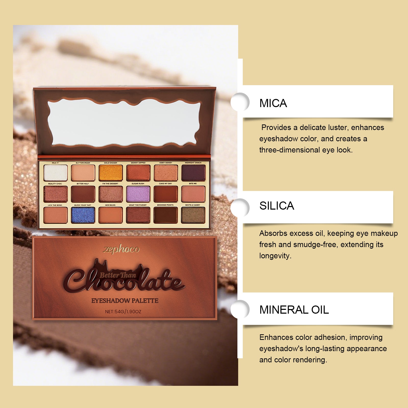 Zephoco Chocolate-Style Eyeshadow Palette