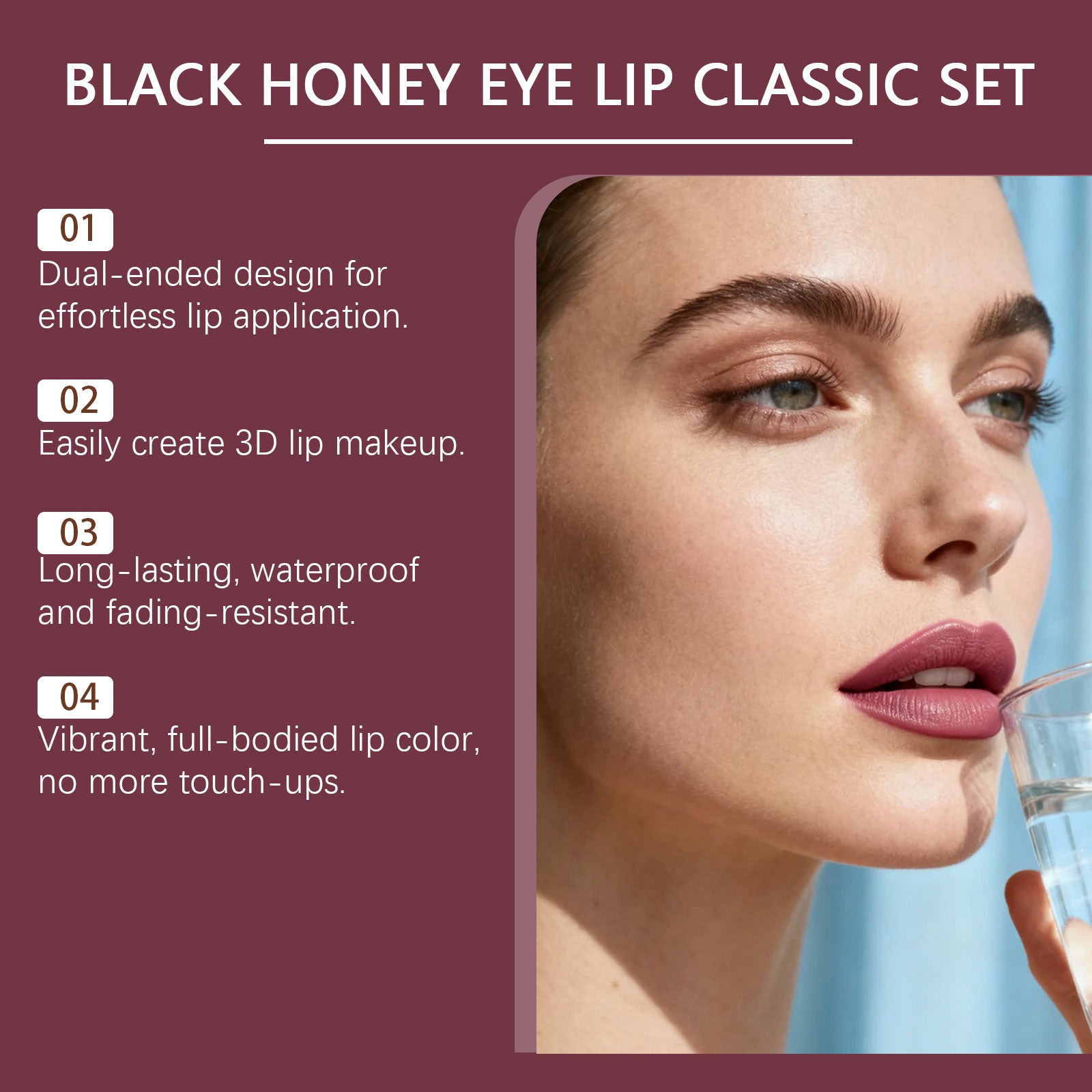 Zephoco Black Honey Eye And Lip Classic Set