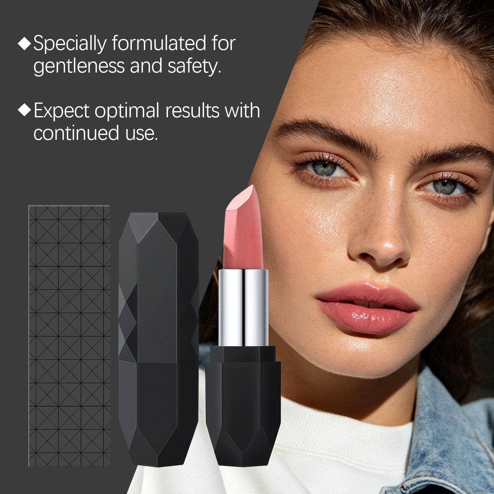 Zephoco Crystal Diamond Long-Wearing Lipstick (01#) Smooth And Fluid