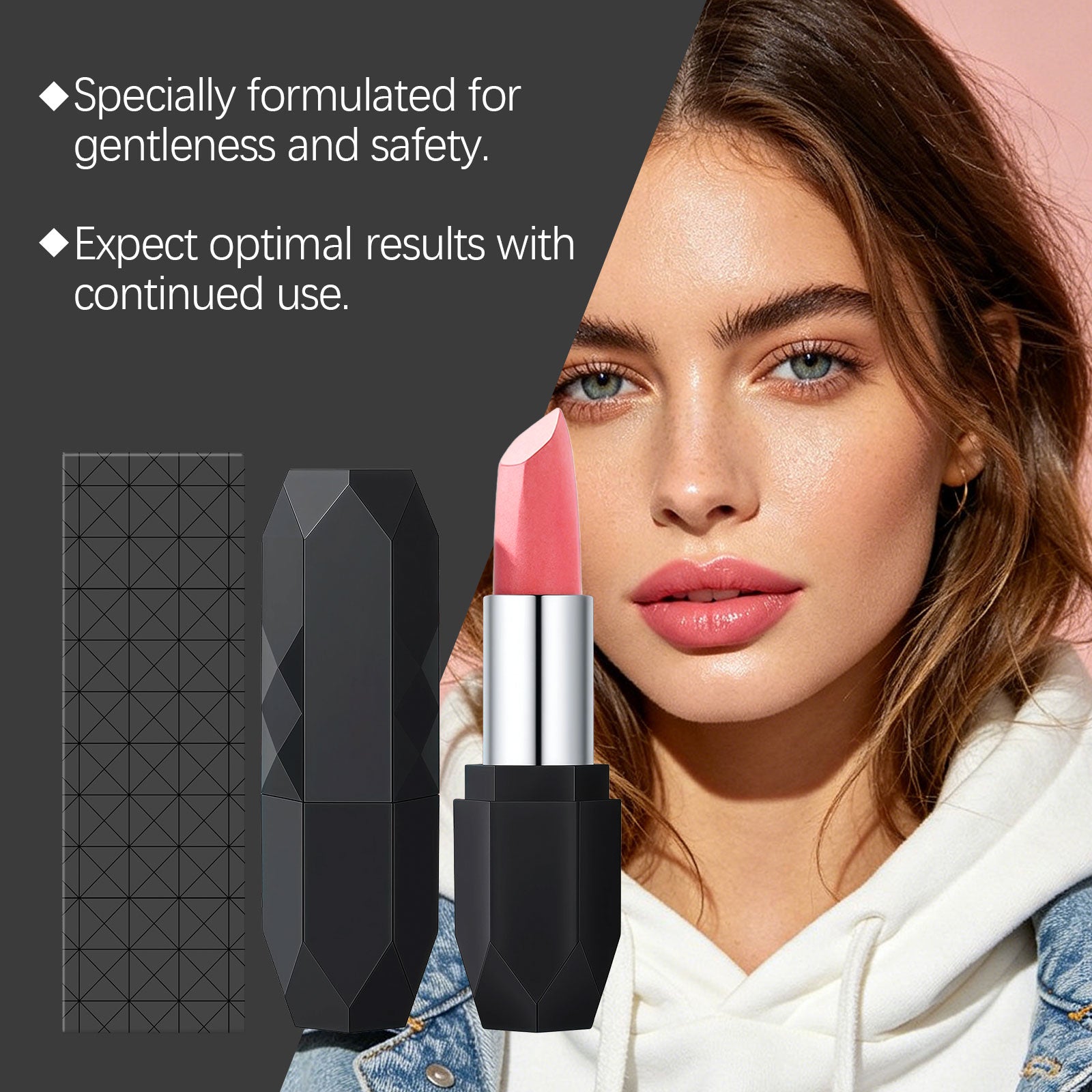 Zephoco Crystal Diamond Long-Wearing Lipstick (02#) Smooth And Fluid