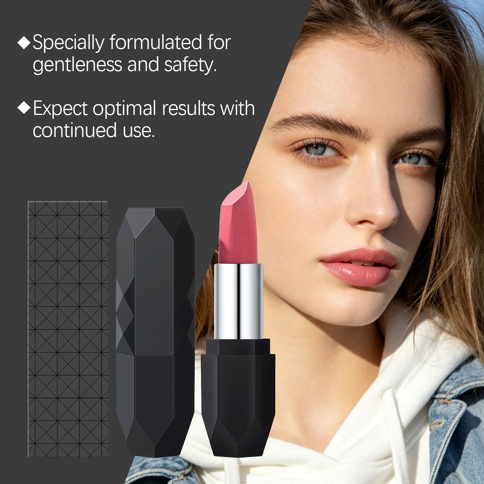 Zephoco Crystal Diamond Long-Wearing Lipstick (05#) Smooth And Fluid