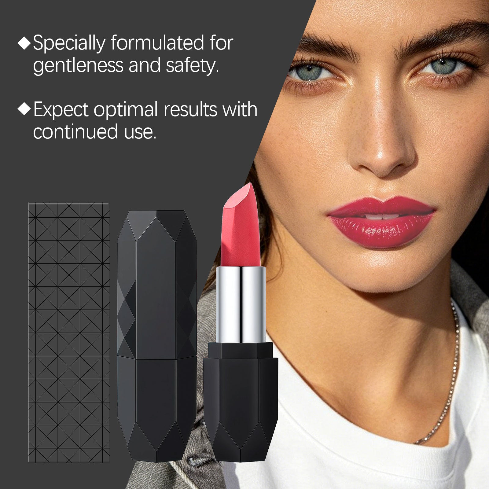 Zephoco Crystal Diamond Long-Wearing Lipstick (06#) Smooth And Fluid