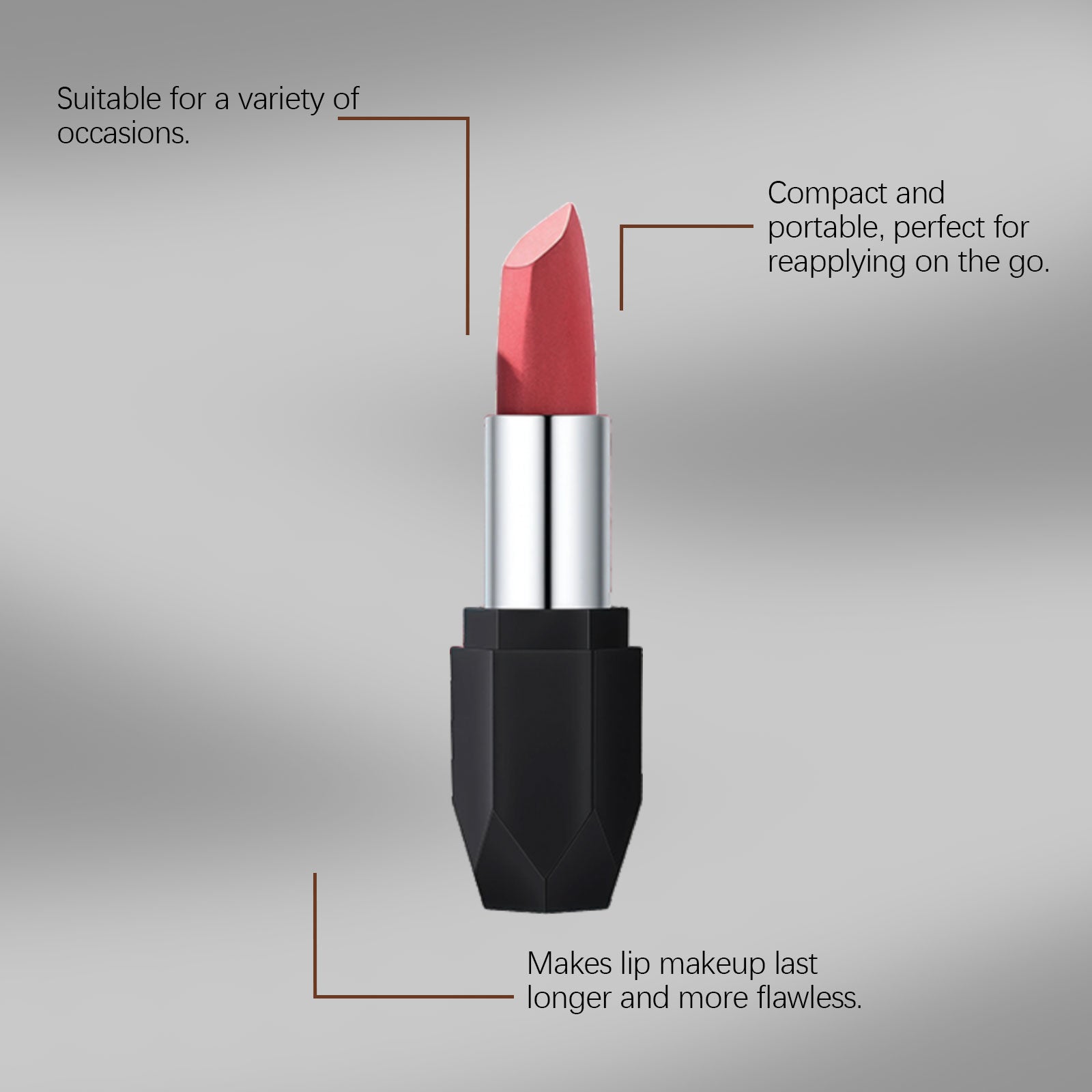 Zephoco Crystal Diamond Long-Wearing Lipstick (04#) Smooth And Fluid