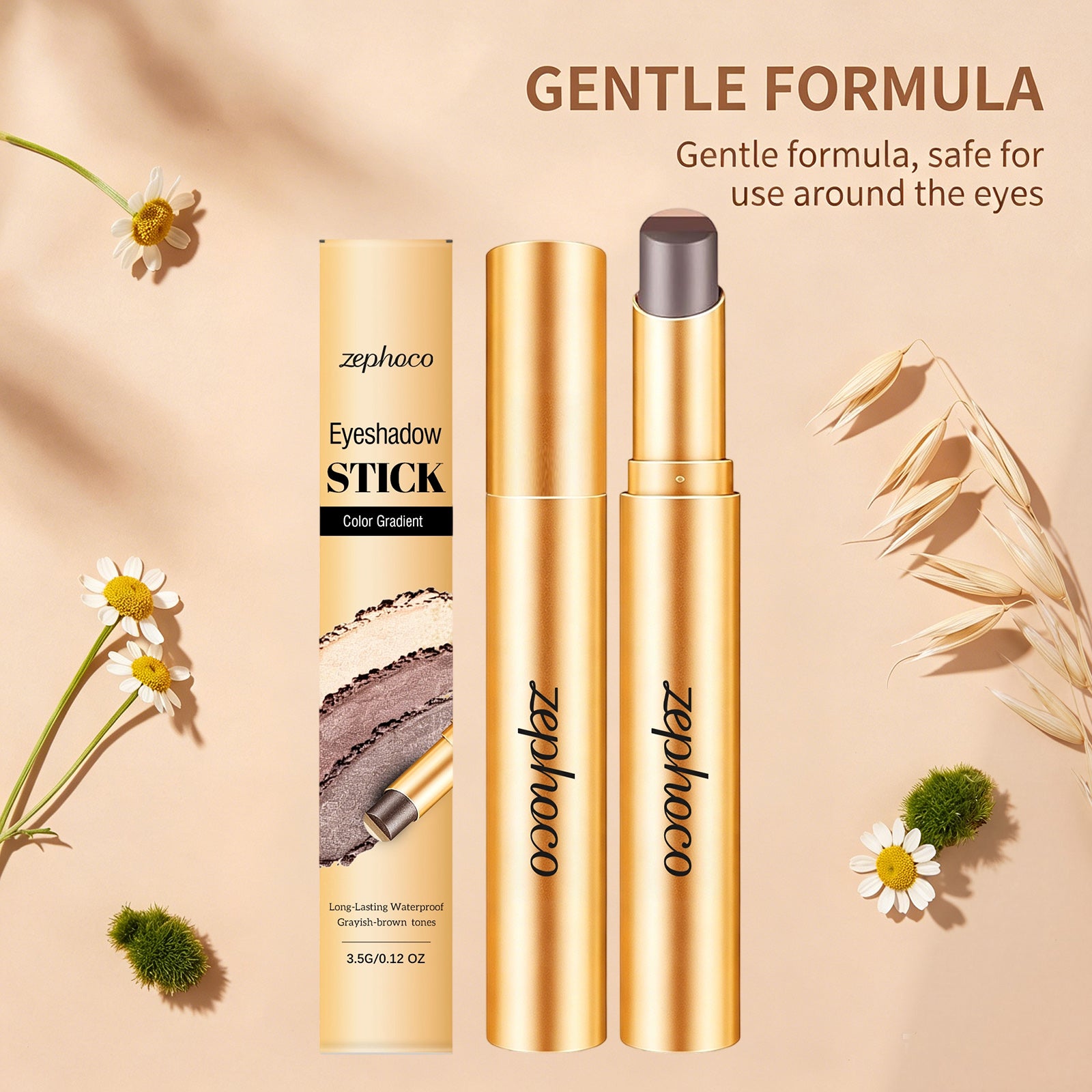 Zephoco Multi-Color Long-Wearing Eyeshadow Stick (Matte Earth Tone)