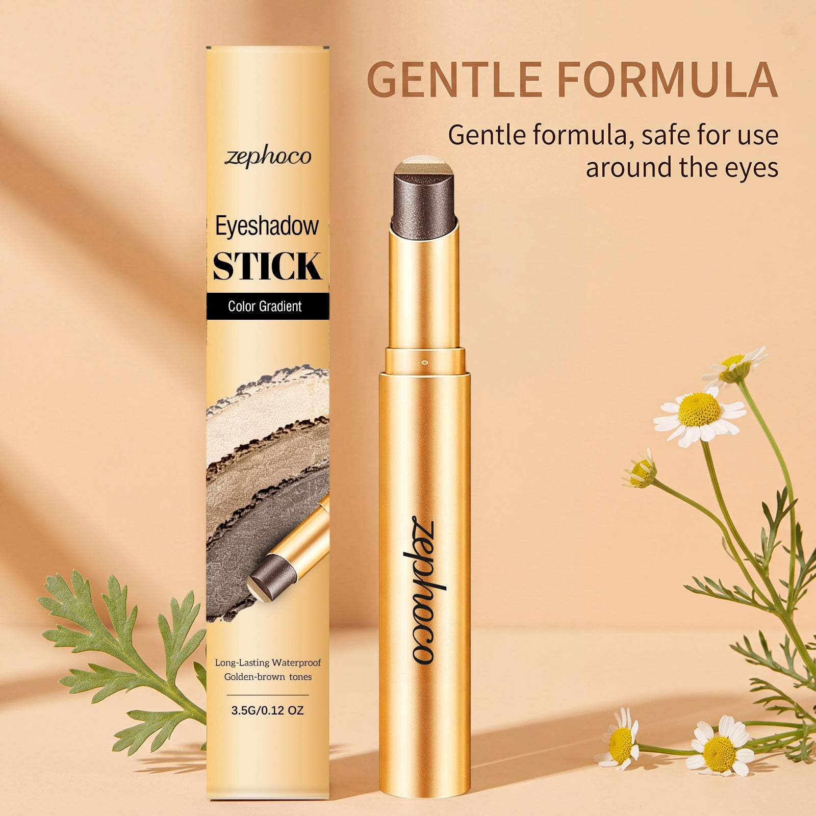 Zephoco Multi-Color Long-Wearing Eyeshadow Stick (Shimmering Earth Tone)